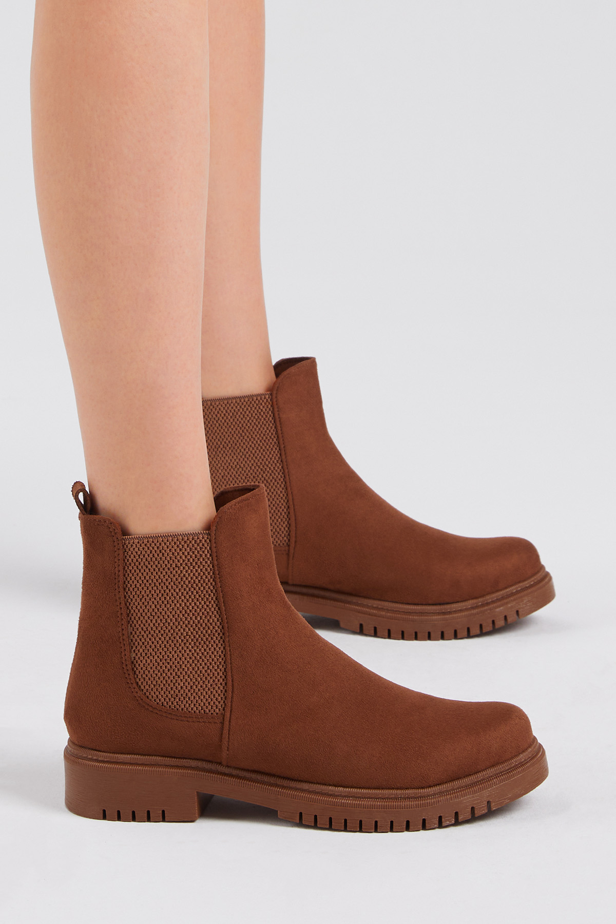 Kadın Taba Süet Lastikli Rahat Kalıp Bot - Görsel 5