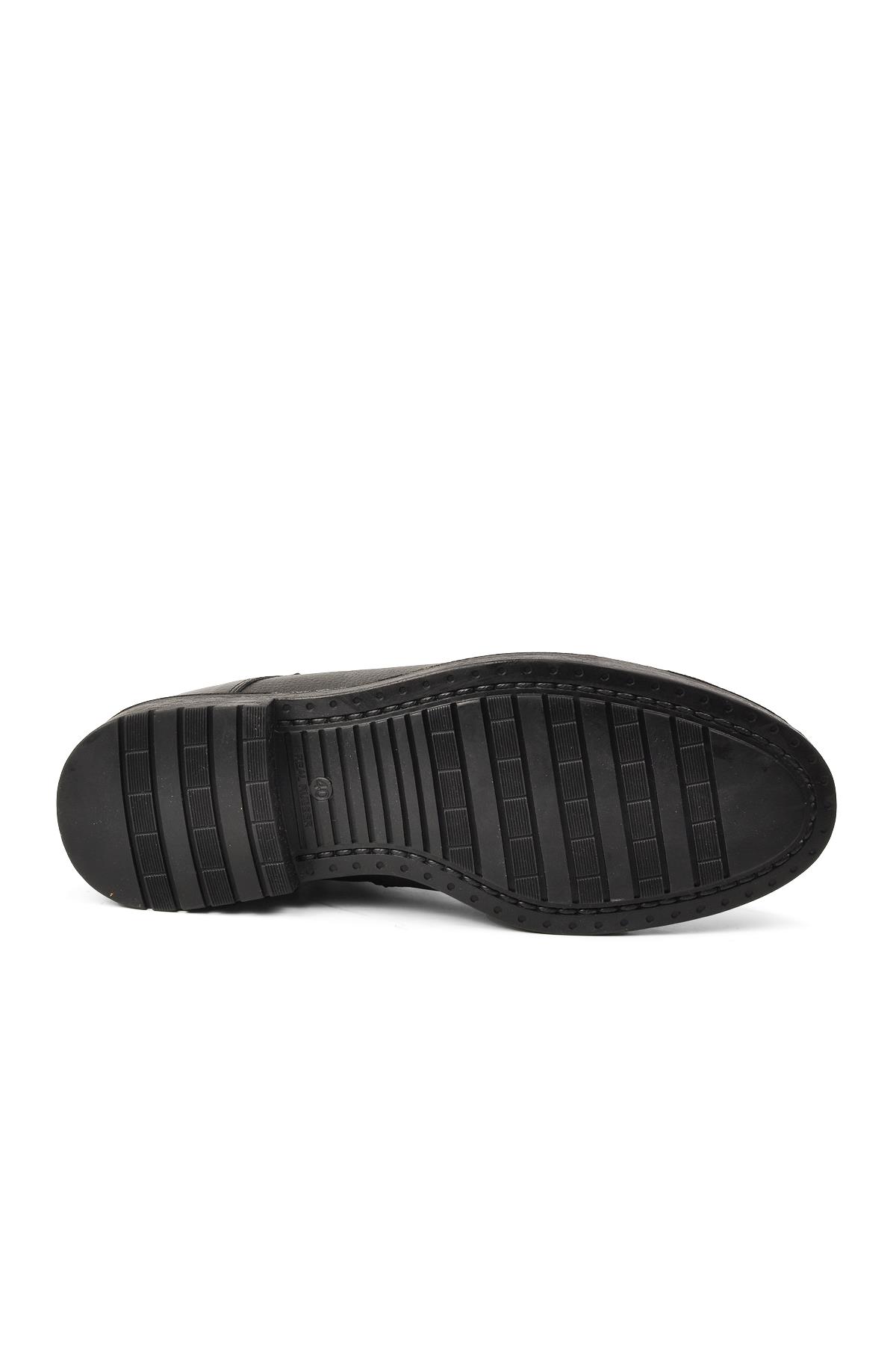 454 Siyah İçi Kürklü Hakiki Deri Erkek Bot - Görsel 6