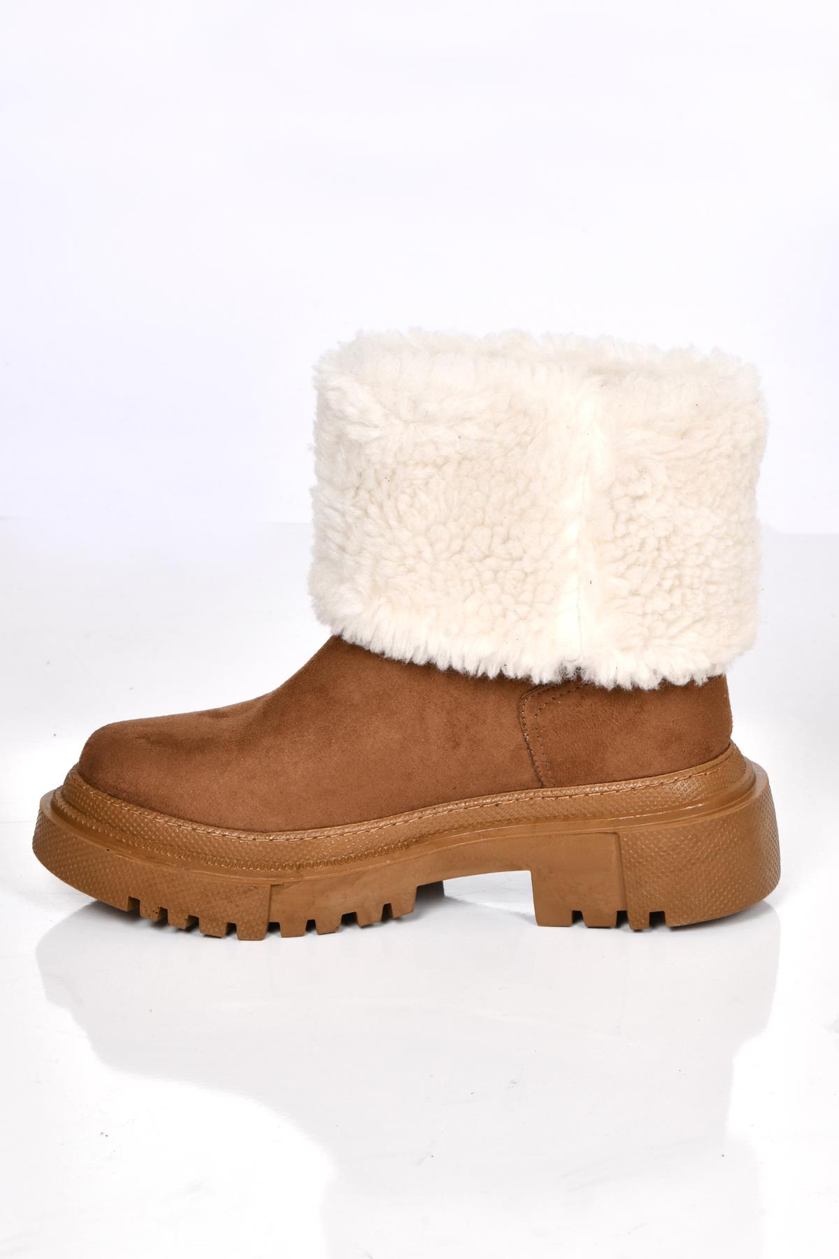 MP 222-2745 Termal Kürklü Kadın Düz Bot Ayakkabı - Görsel 5