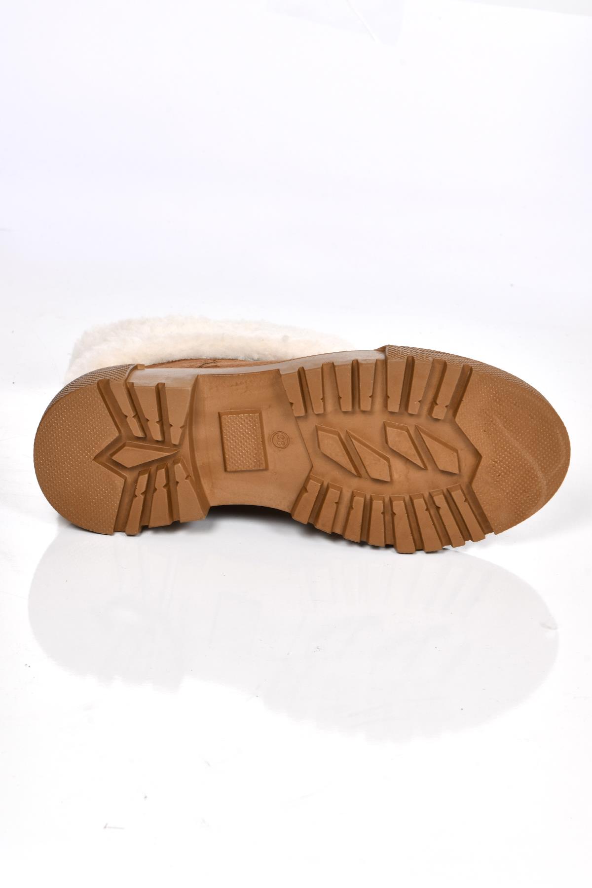 MP 222-2745 Termal Kürklü Kadın Düz Bot Ayakkabı - Görsel 6