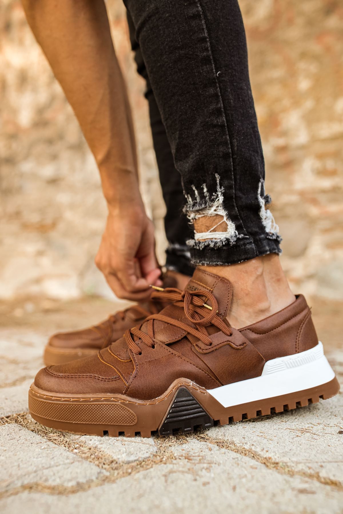 CH067 GTB Warrem Erkek Ayakkabı TABA - Görsel 3