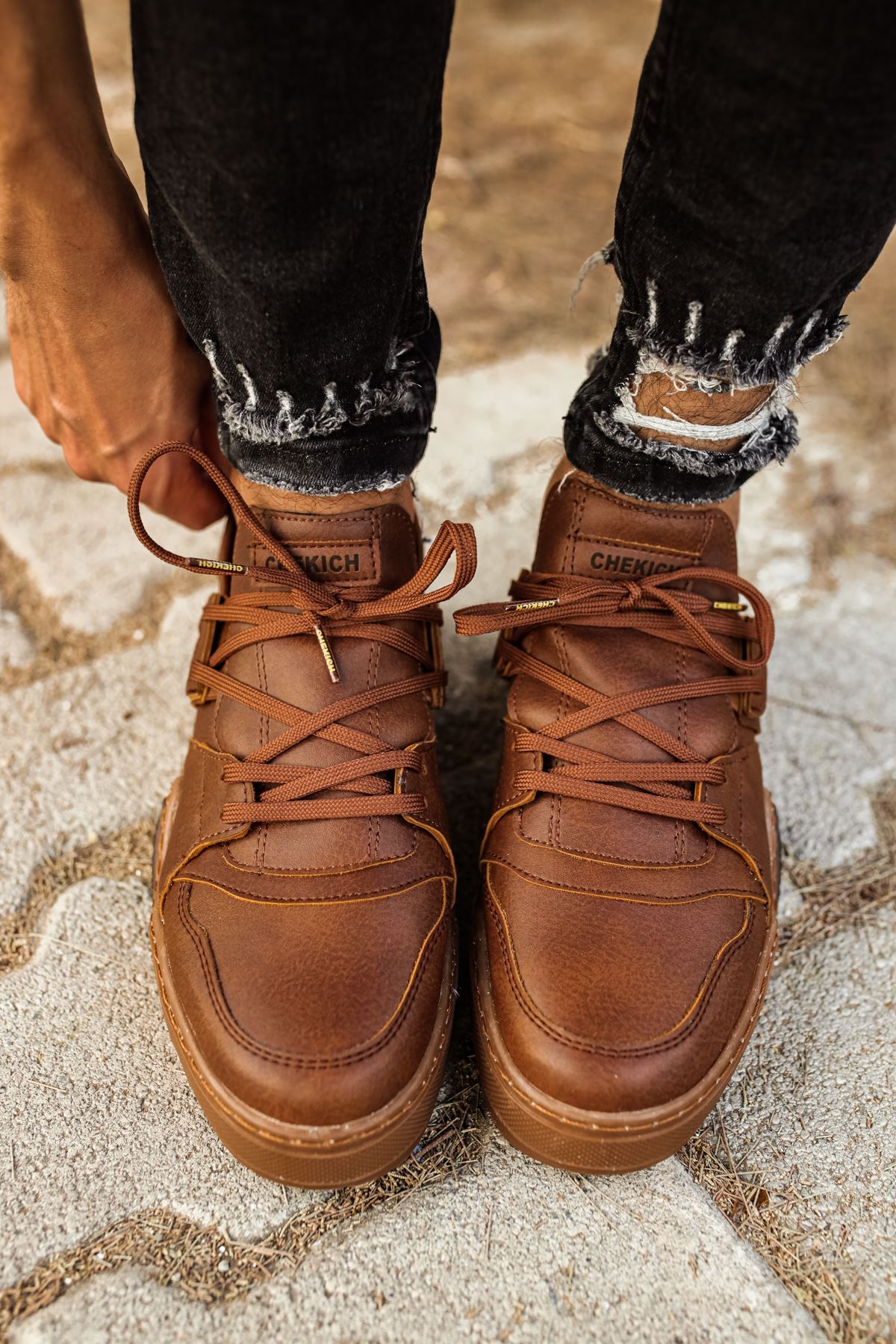 CH067 GTB Warrem Erkek Ayakkabı TABA - Görsel 4