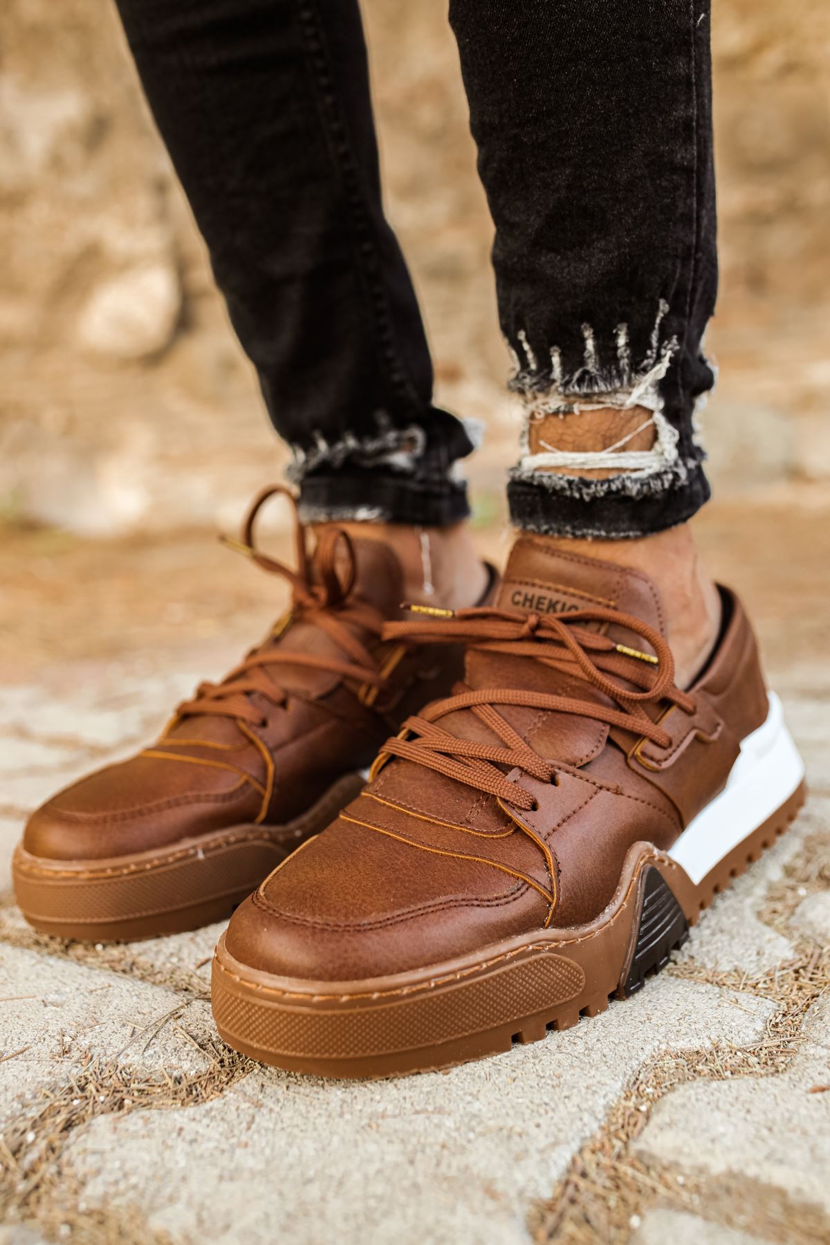 CH067 GTB Warrem Erkek Ayakkabı TABA - Görsel 5