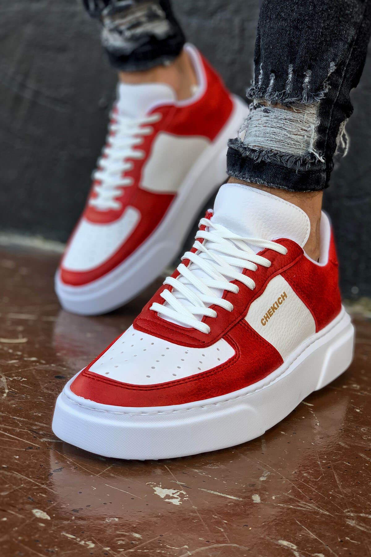 CH087 CBT Kenton Erkek Ayakkabı KIRMIZI / BEYAZ - Görsel 3