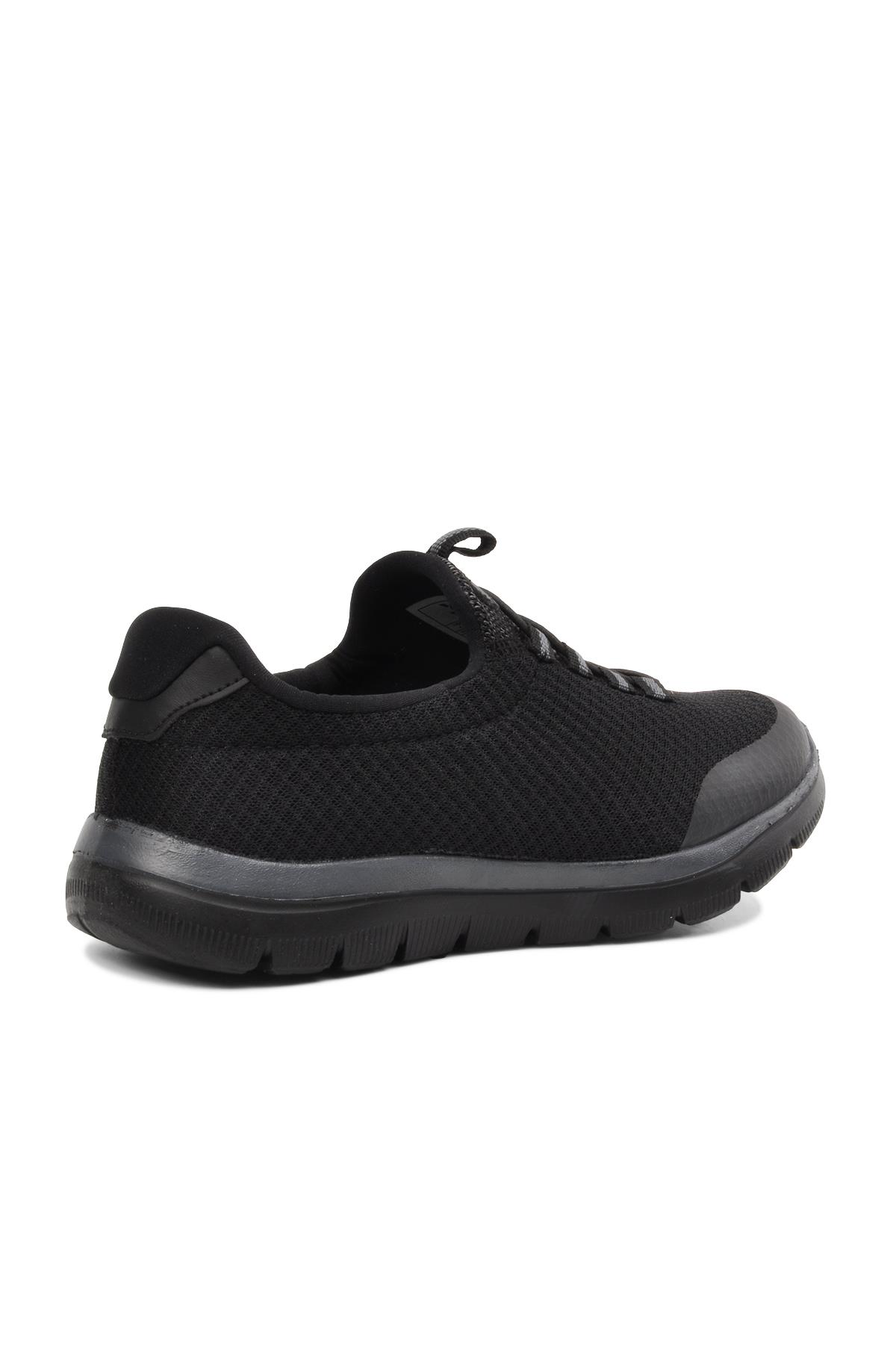 Flexible Siyah-Siyah Unisex Bağcıksız Yürüyüş Ayakkabı - Görsel 5