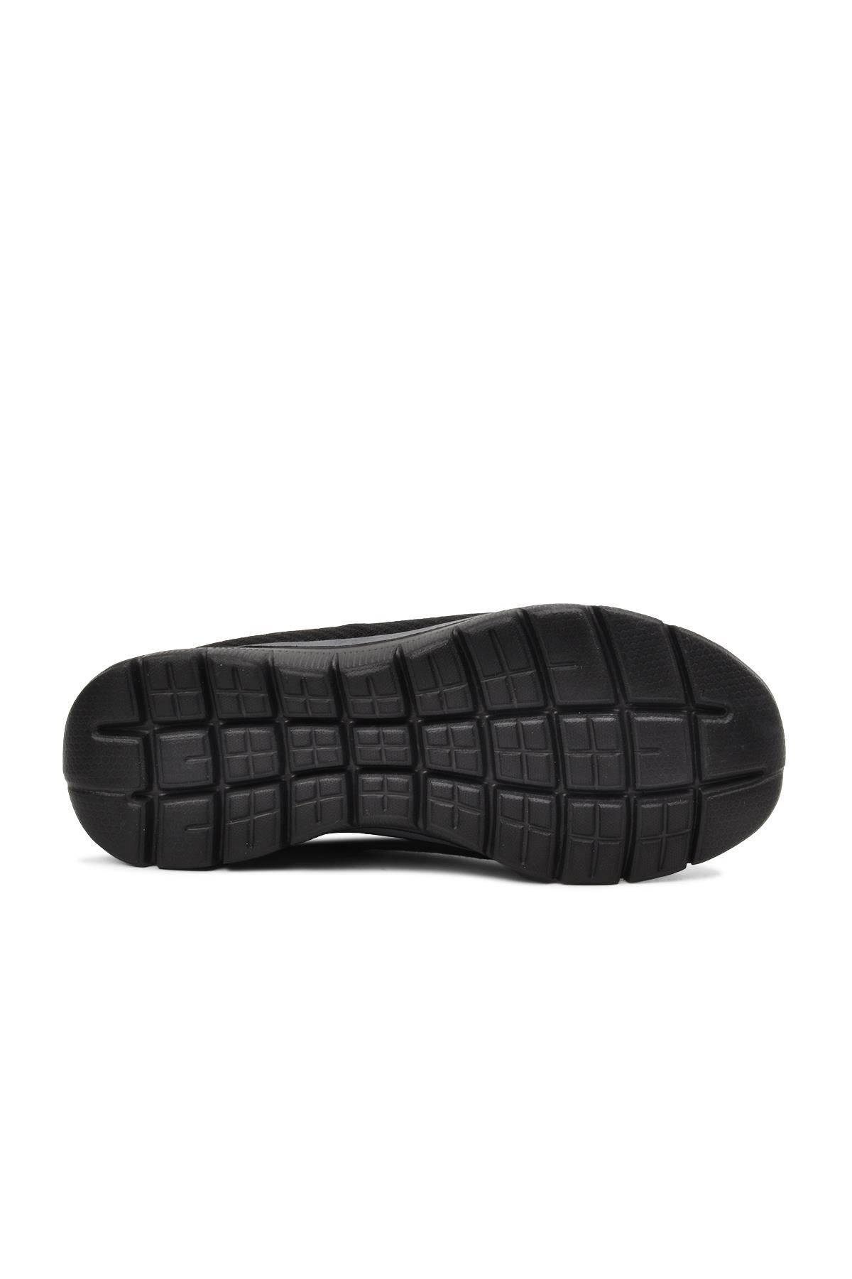 Flexible Siyah-Siyah Unisex Bağcıksız Yürüyüş Ayakkabı - Görsel 6