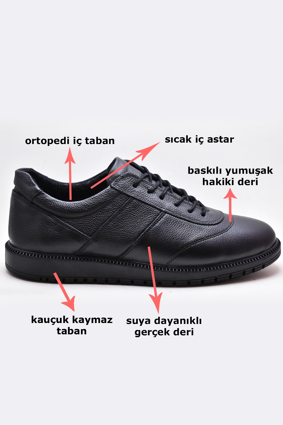 Ayakkabiburada 1050 Ortopedik Taban Hakiki Deri Erkek Kışlık Ayakkabı - Görsel 3