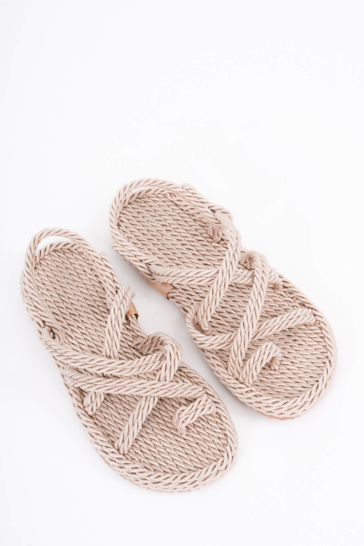 Rope Bej Halat Sargılı Yazlık Sandalet - Görsel 3