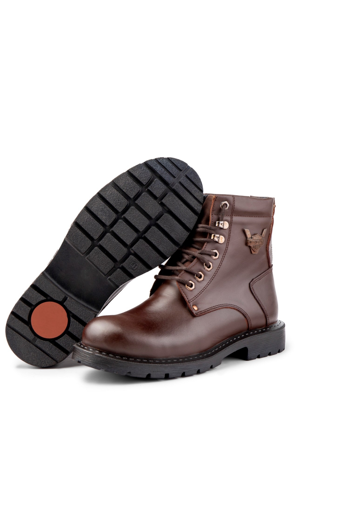 Glaz Hakiki Deri Erkek Bağcıklı Postal Bot, Harley Bot - Görsel 4