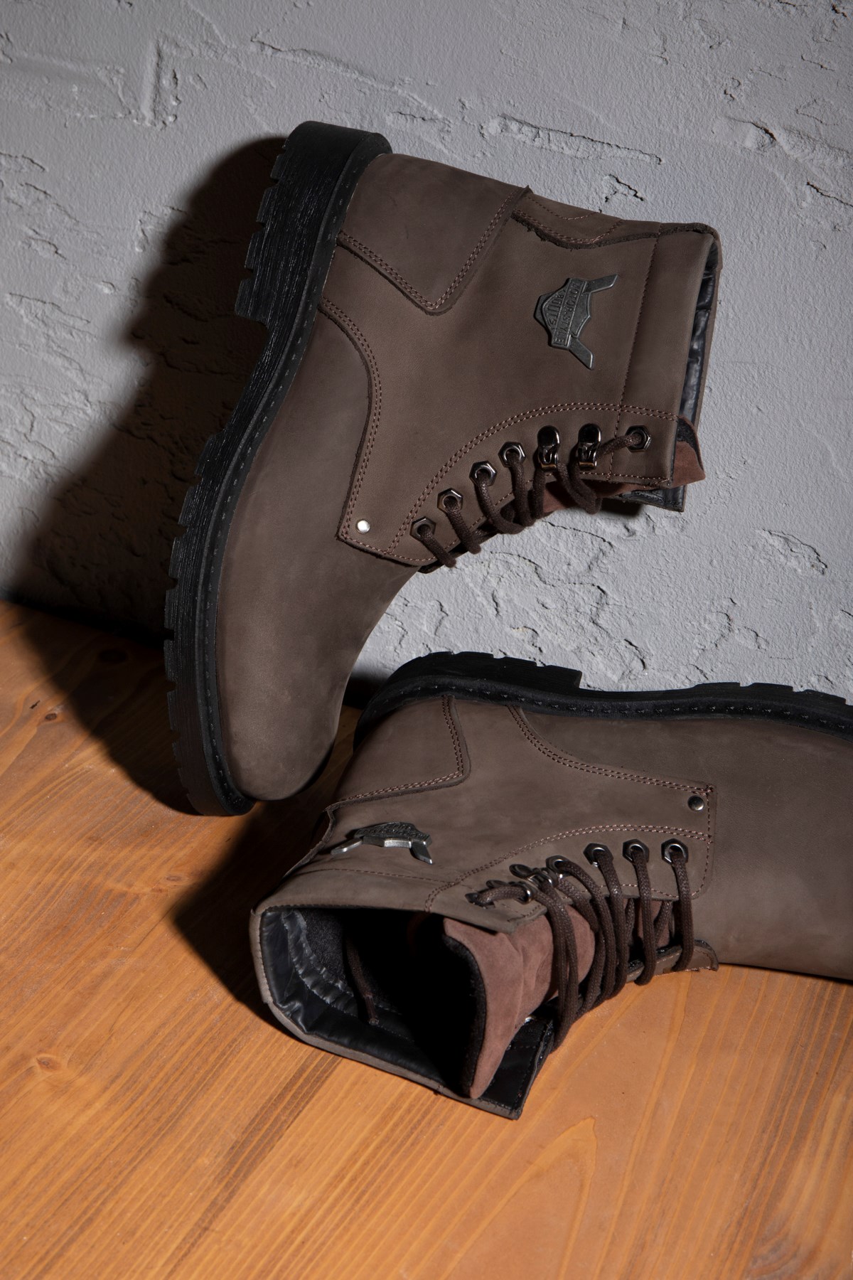 Glaz Hakiki Deri Erkek Bağcıklı Postal Bot, Harley Bot - Görsel 6