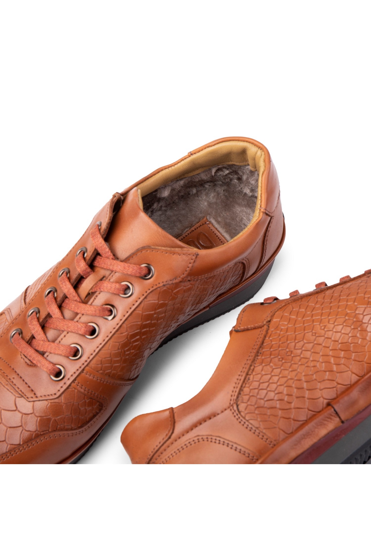 Muster Hakiki Deri Erkek Günlük Ayakkabı, İçi Kürklü Ayakkabı, Kışlık Kürklü Ayakkabı - Görsel 4