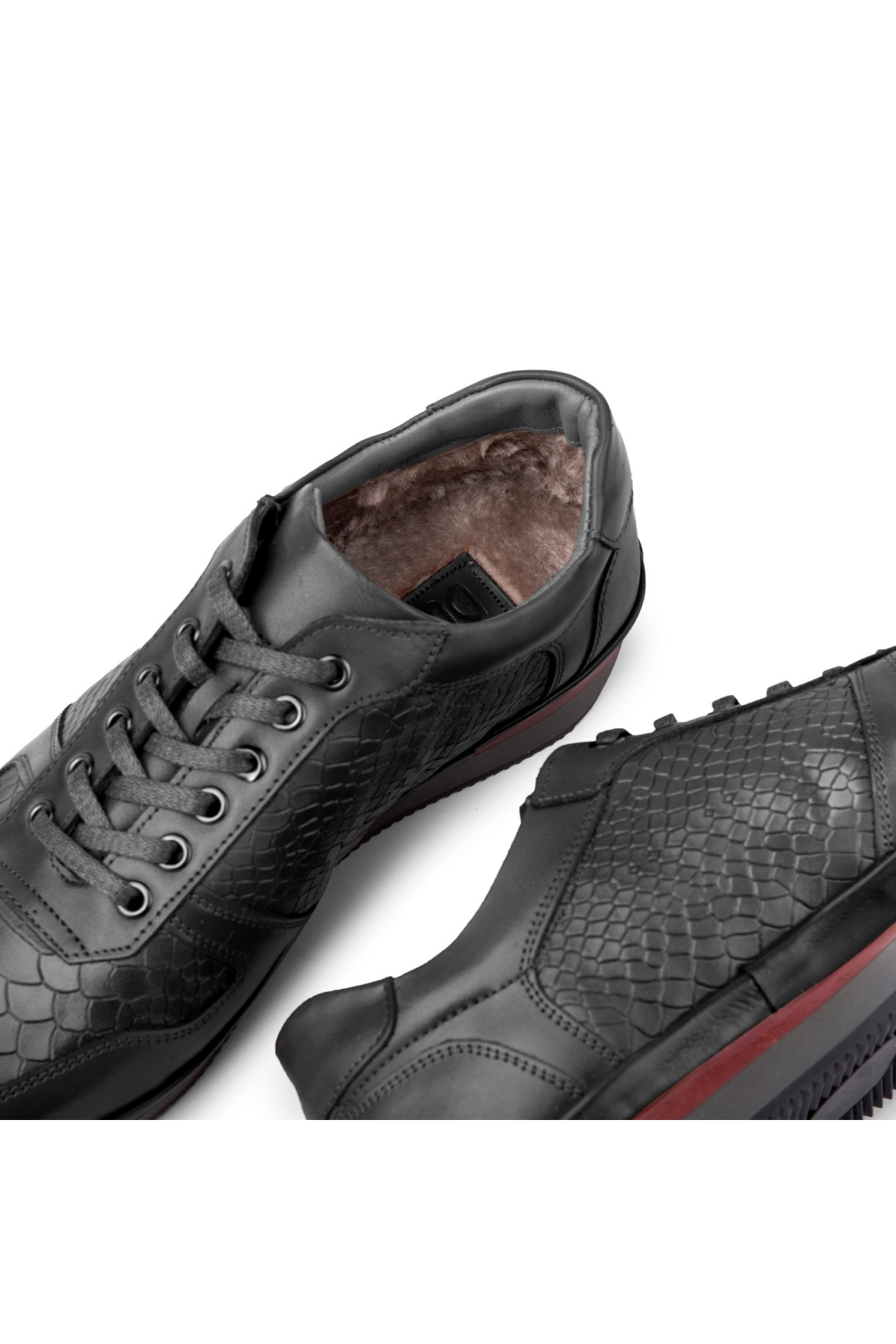 Muster Hakiki Deri Erkek Günlük Ayakkabı, İçi Kürklü Ayakkabı, Kışlık Kürklü Ayakkabı - Görsel 4