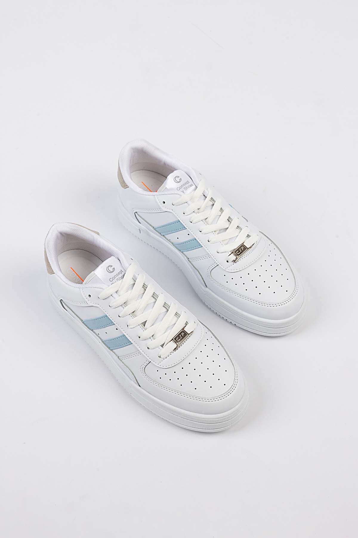 Unisex Garantili Ortopedik Hafif Esnek Sağlam Sneaker Spor Ayakkabı Cns.176 Beyaz Mavi - Görsel 5