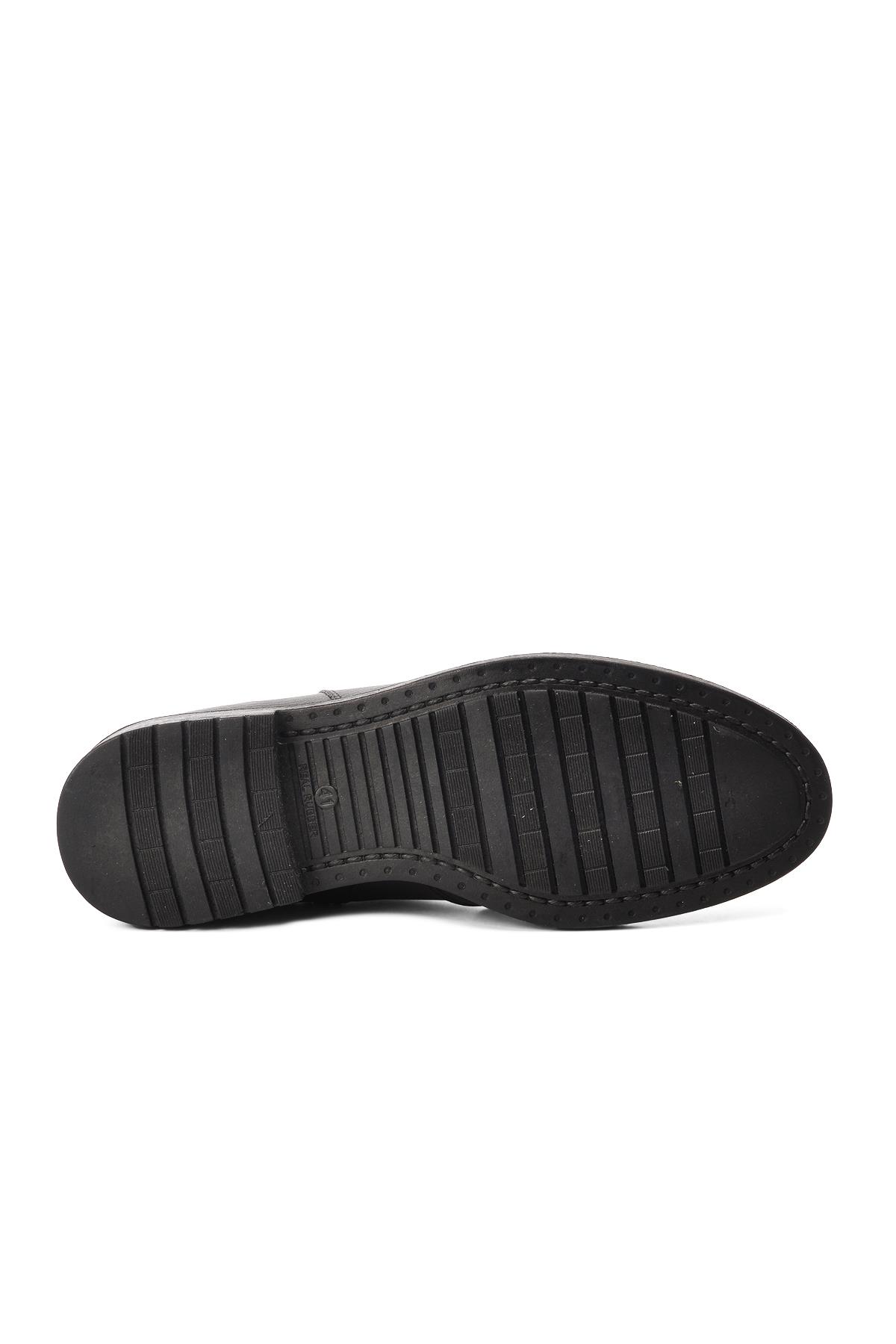 456 Siyah İçi Kürklü Hakiki Deri Erkek Bot - Görsel 6