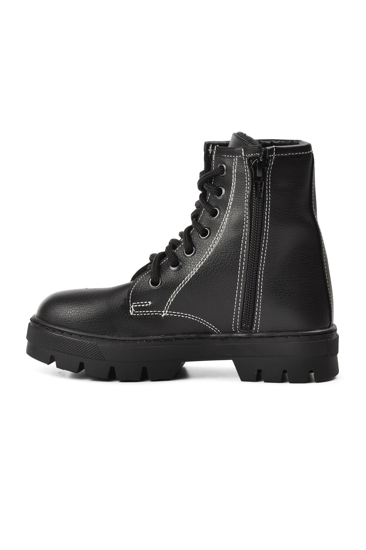 Arz 2301002-F Siyah İçi Kürklü Fermuarlı Çocuk Bot - Görsel 3