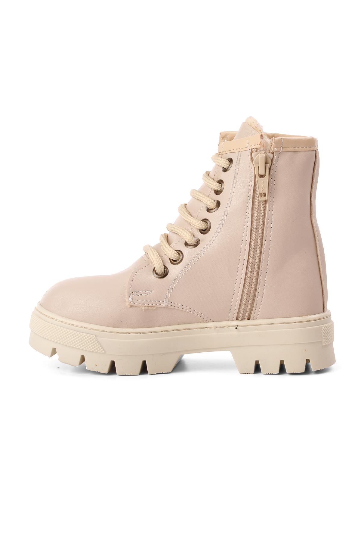 Arz 2301001-P Bej İçi Kürklü Fermuarlı Çocuk Bot - Görsel 3