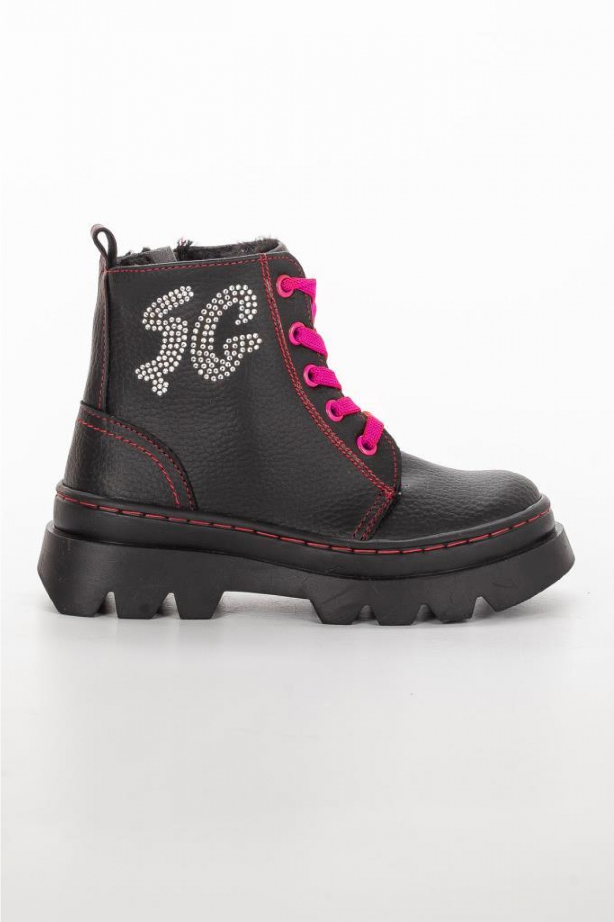 Şiringenç 6771F Deri Postal Anatomik Kız Çocuk Bot Siyah Fuşya - Görsel 3