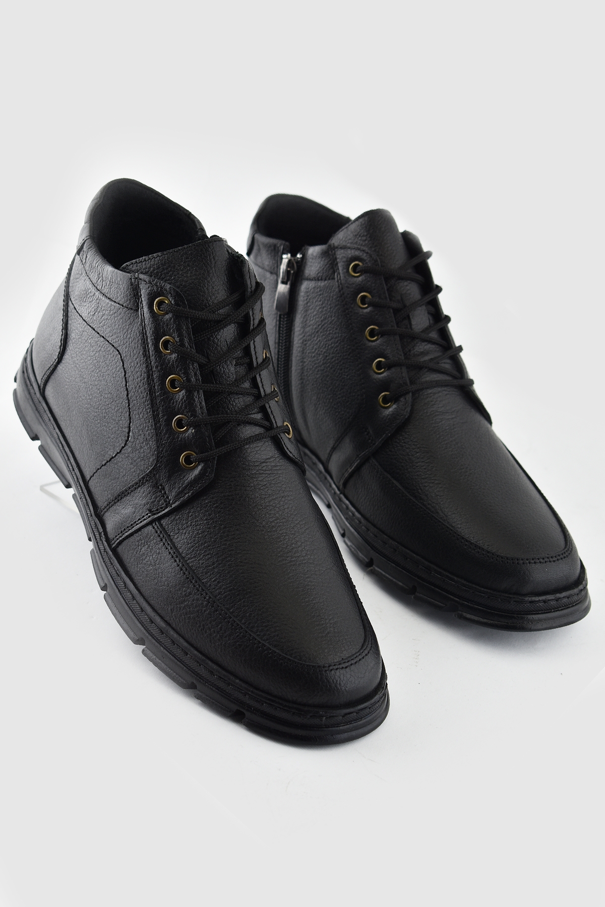 225 Hakiki Deri Ortopedik Kaymaz Taban Erkek Bot Ayakkabı Kauçuk Taban - Görsel 4