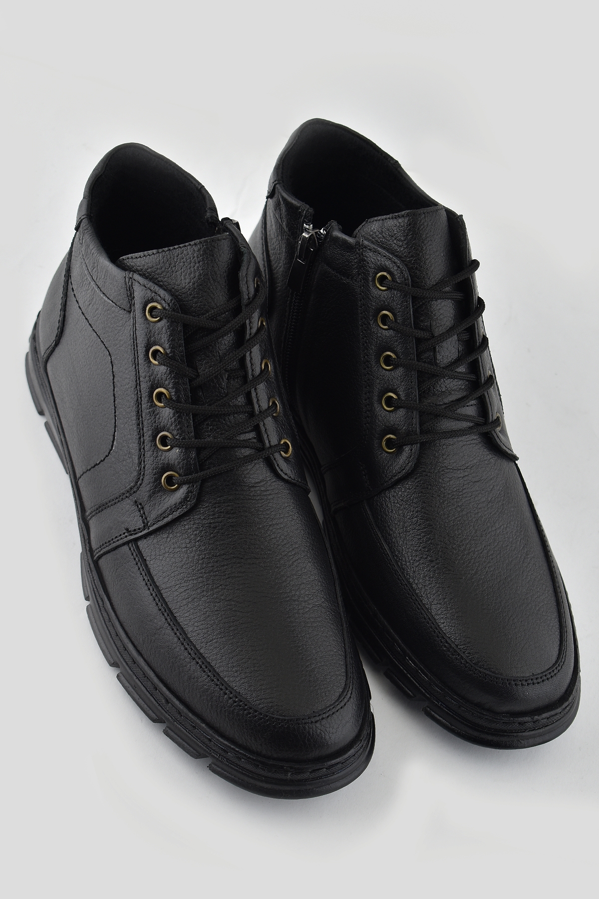 225 Hakiki Deri Ortopedik Kaymaz Taban Erkek Bot Ayakkabı Kauçuk Taban - Görsel 5