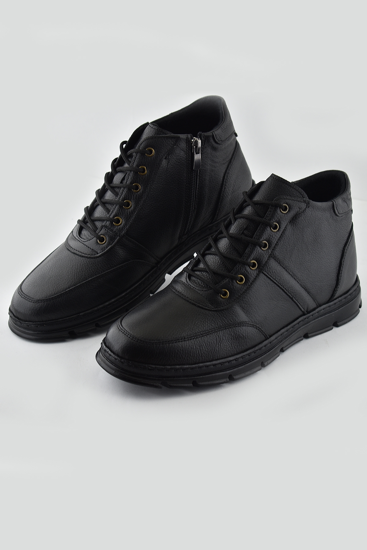 225-2 Hakiki Deri Ortopedik Kaymaz Taban Erkek Bot Ayakkabı Kauçuk Taban - Görsel 3