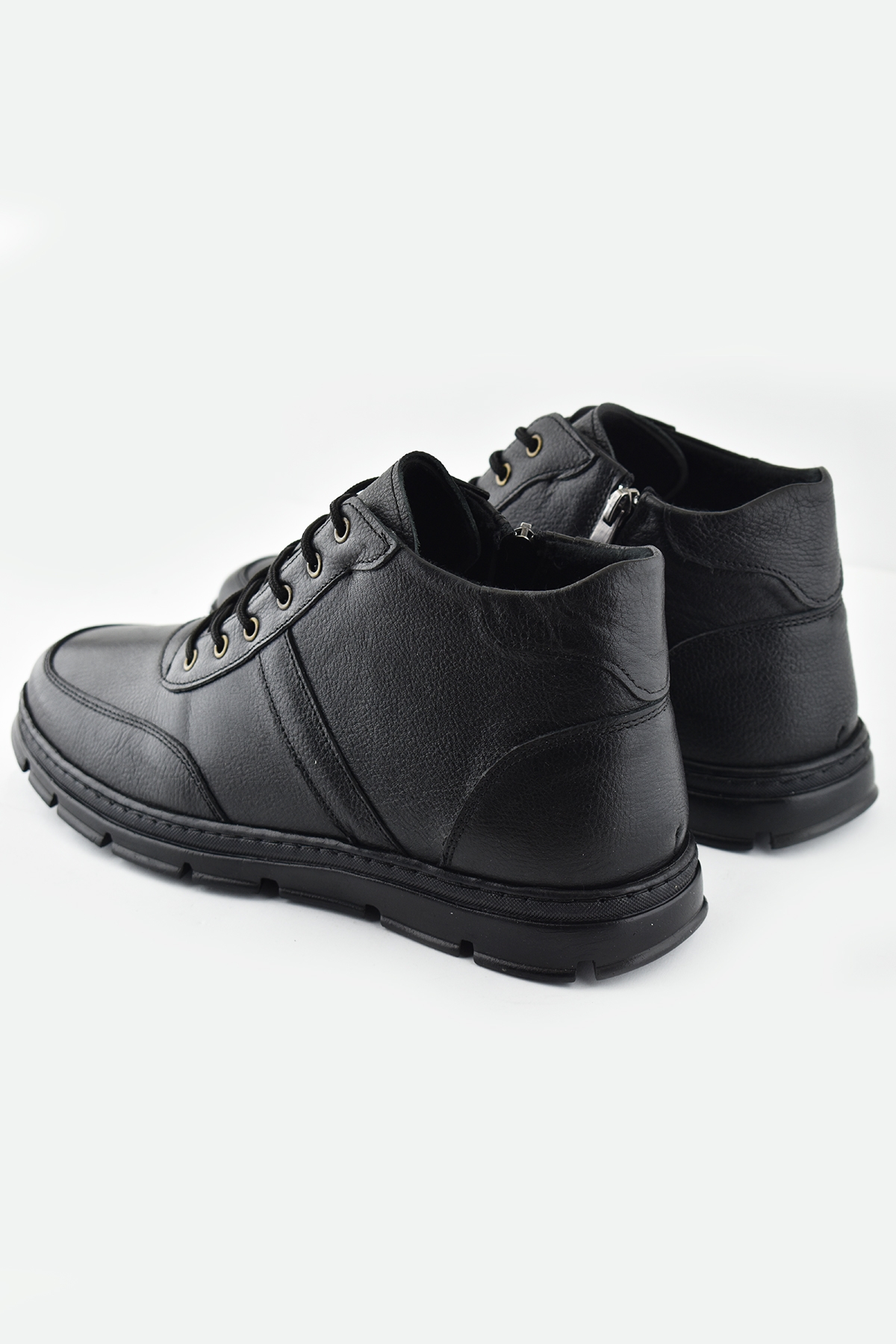 225-2 Hakiki Deri Ortopedik Kaymaz Taban Erkek Bot Ayakkabı Kauçuk Taban - Görsel 7