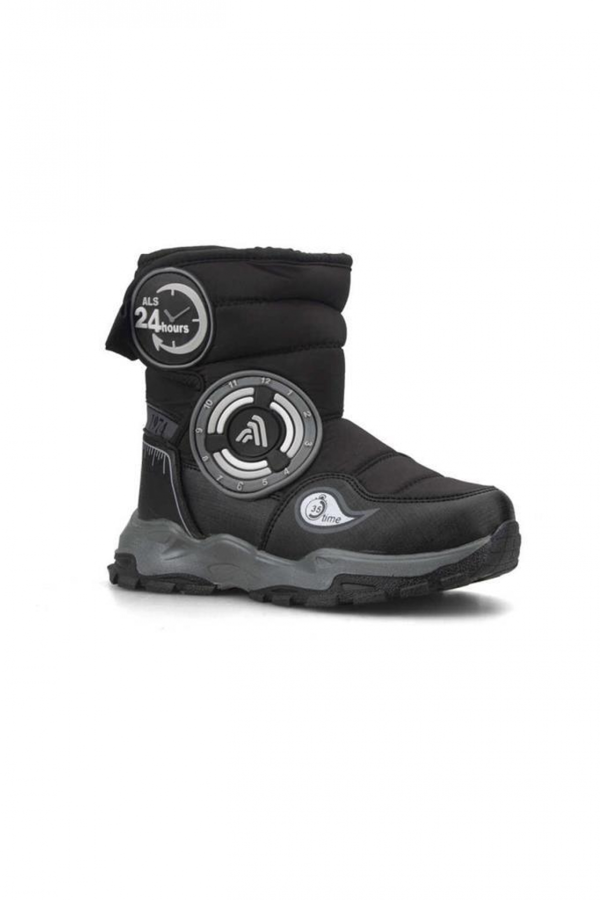 2221F Kürklü Çocuk Kar Bot Siyah Füme - Görsel 2