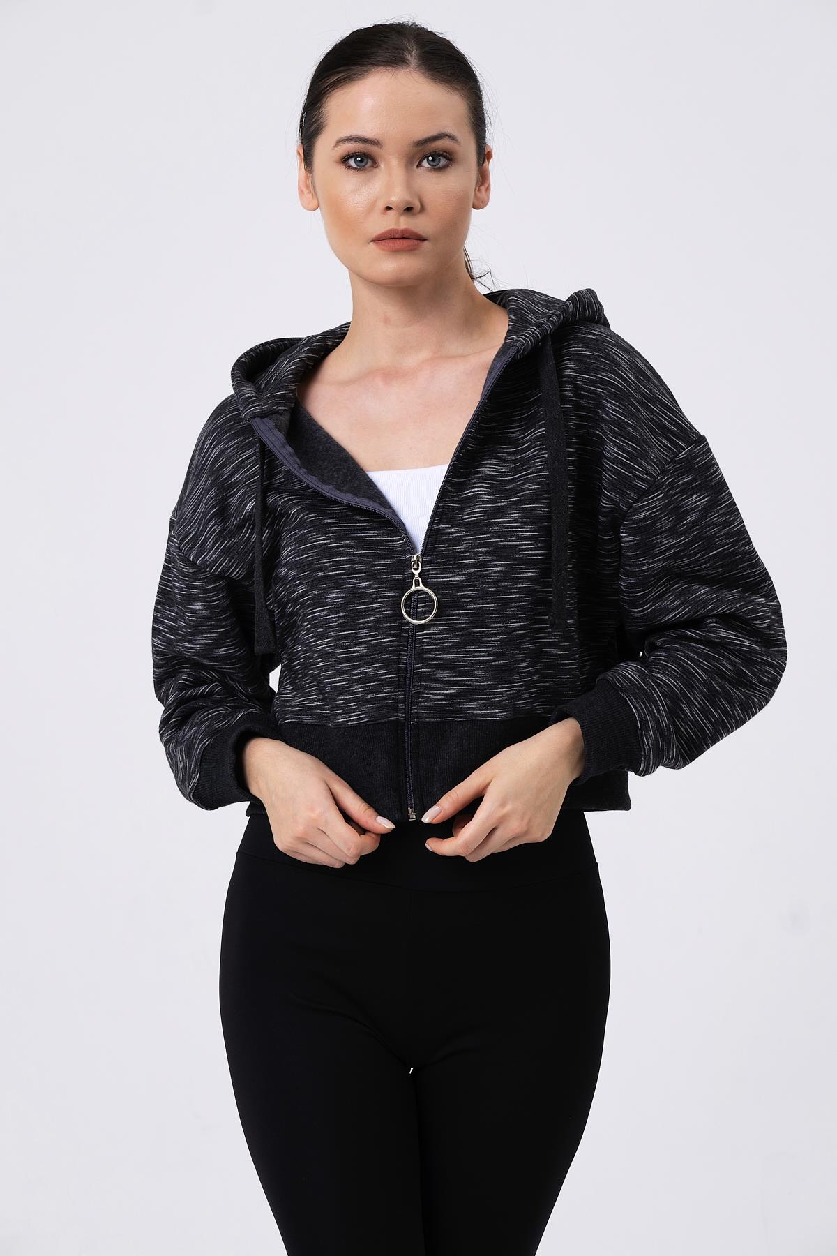 ALEXANDERGARDI KAPÜŞONLU CROP HIRKA (B21-36300)