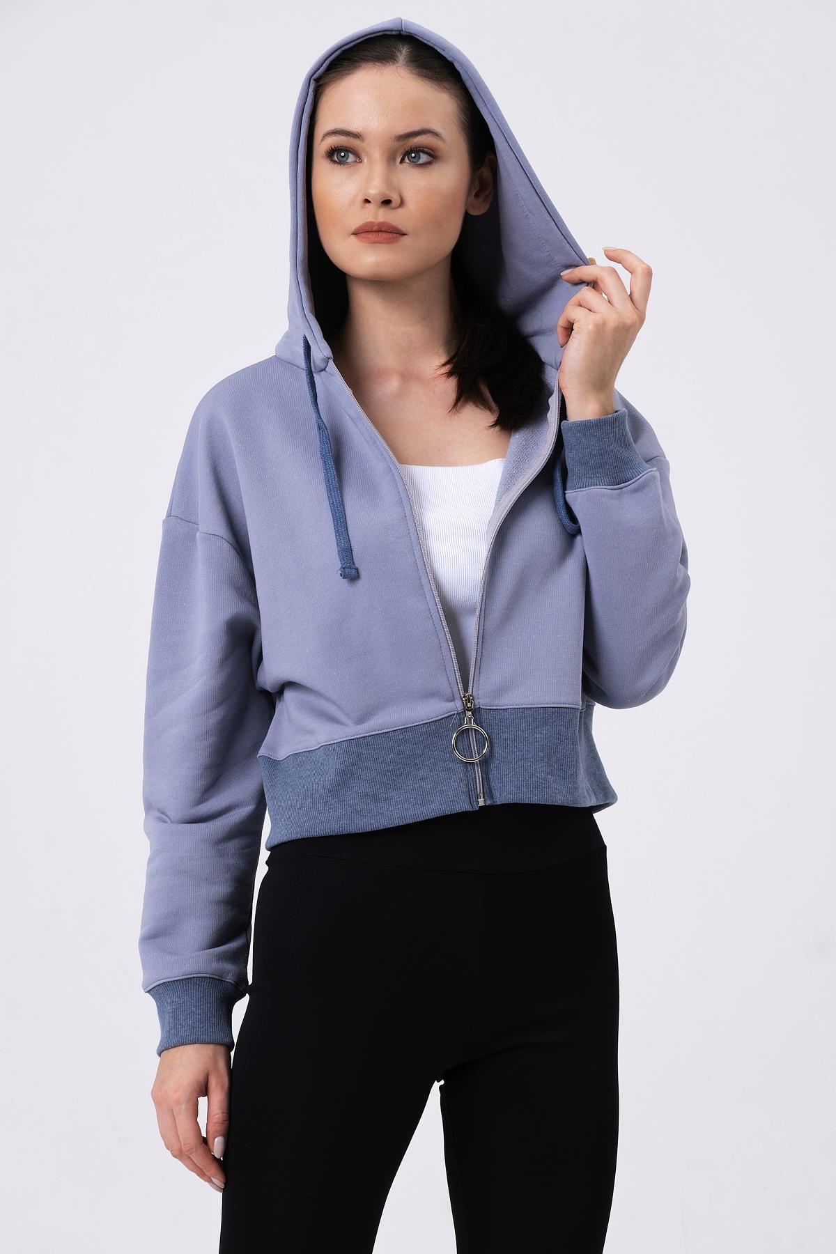 ALEXANDERGARDI KAPÜŞONLU CROP HIRKA (B21-36300)