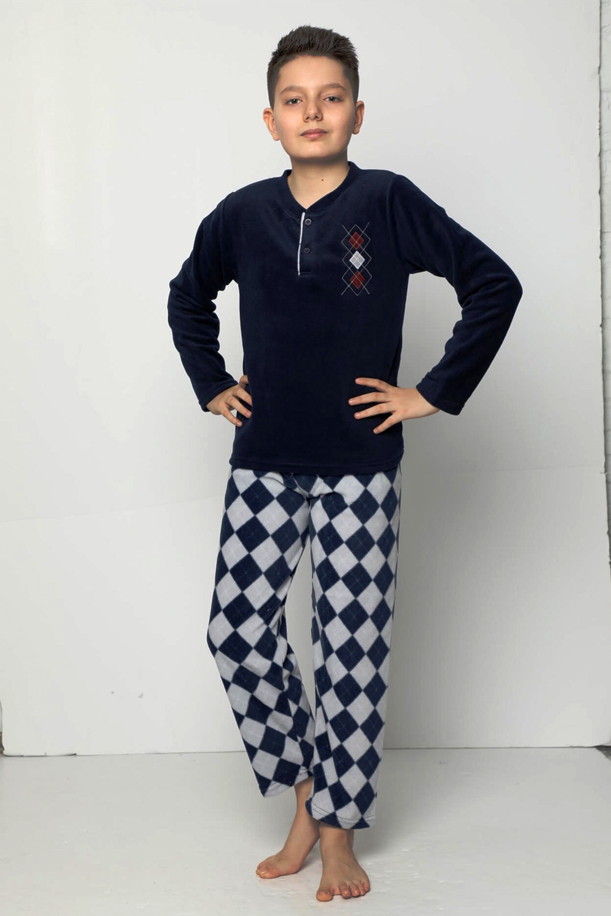 Kışlık Erkek Çocuk Polar Pijama Takımı- Sıcak Tutan Welsoft Kumaş