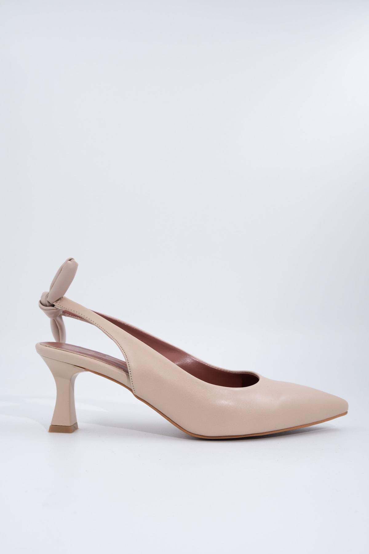 Ten Arkadan Fiyonklu Topuklu Stiletto Ayakkabı - Minipony - Görsel 3