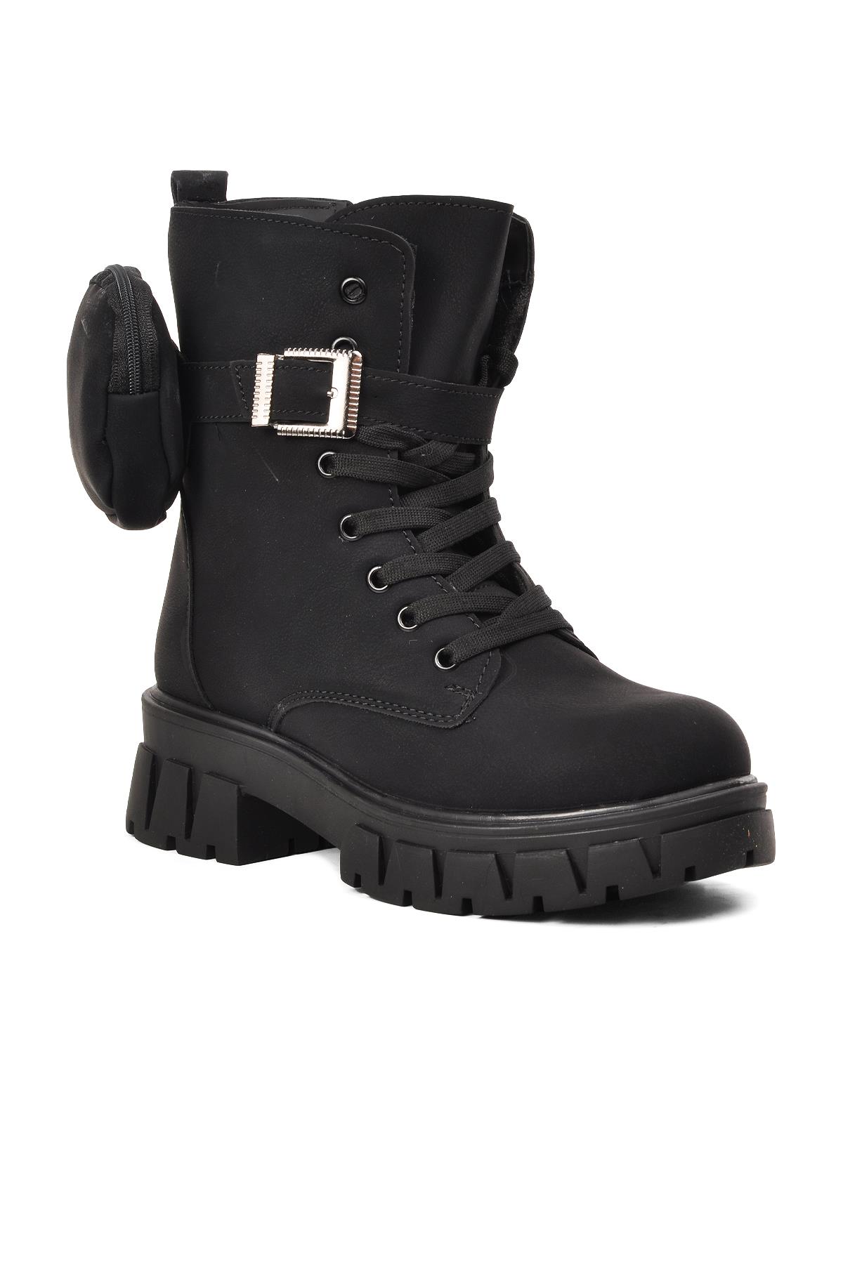 Meru Siyah-Zümrüt Kadın Postal Bot - Görsel 4