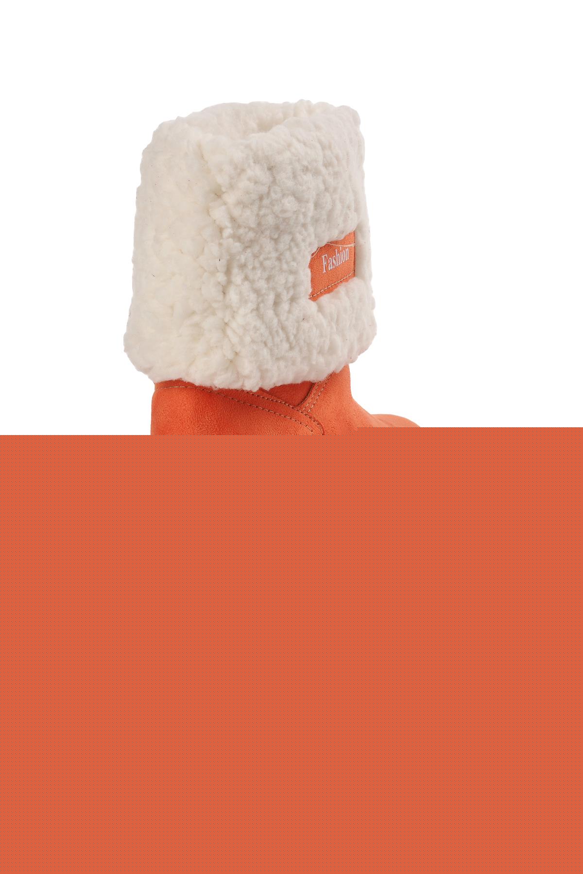 2167-F Narçiçeği İçi Kürklü Kız Çocuk Bot - Görsel 5