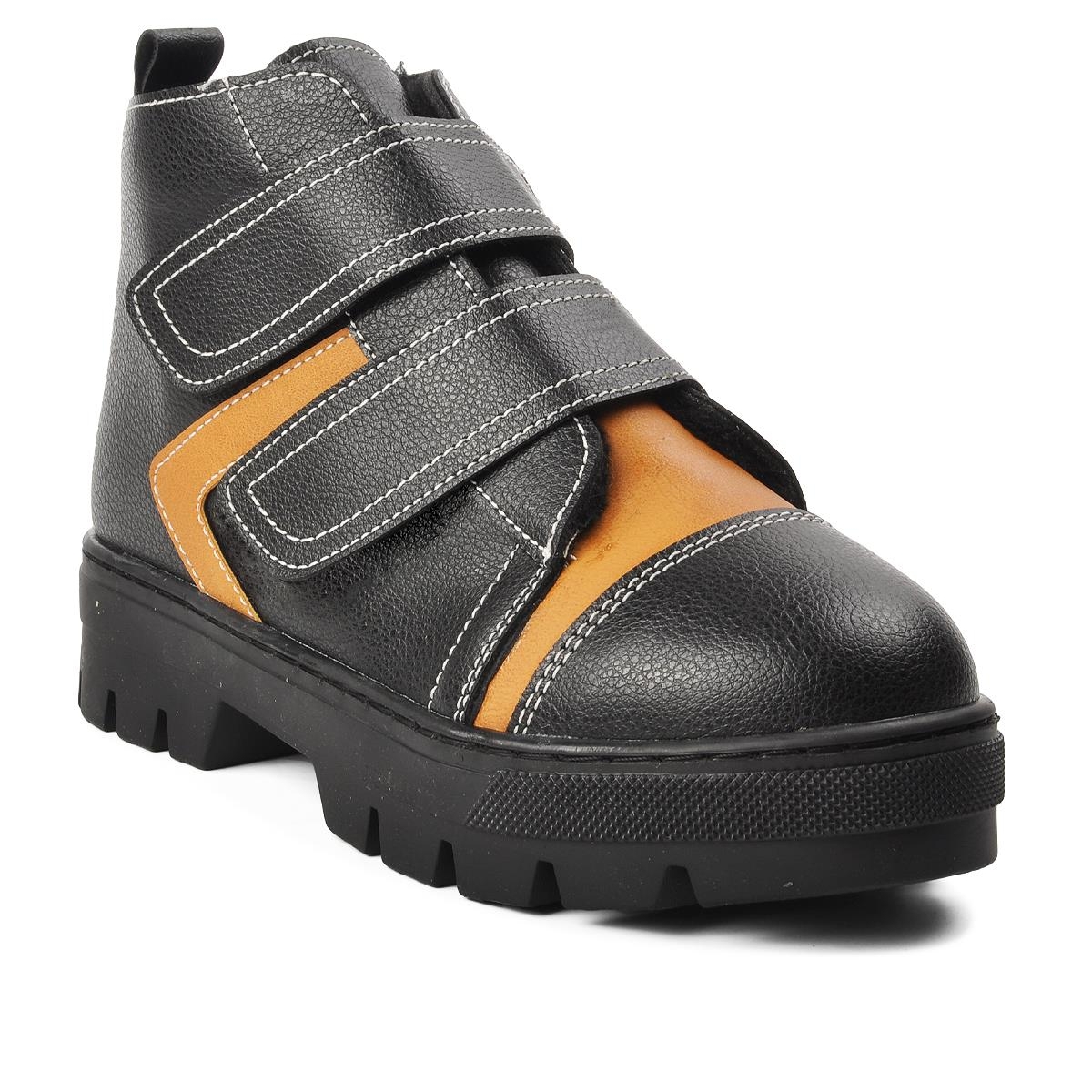 Arz 2301004-F Siyah-Camel İçi Kürklü Cırtlı Çocuk Bot - Görsel 2