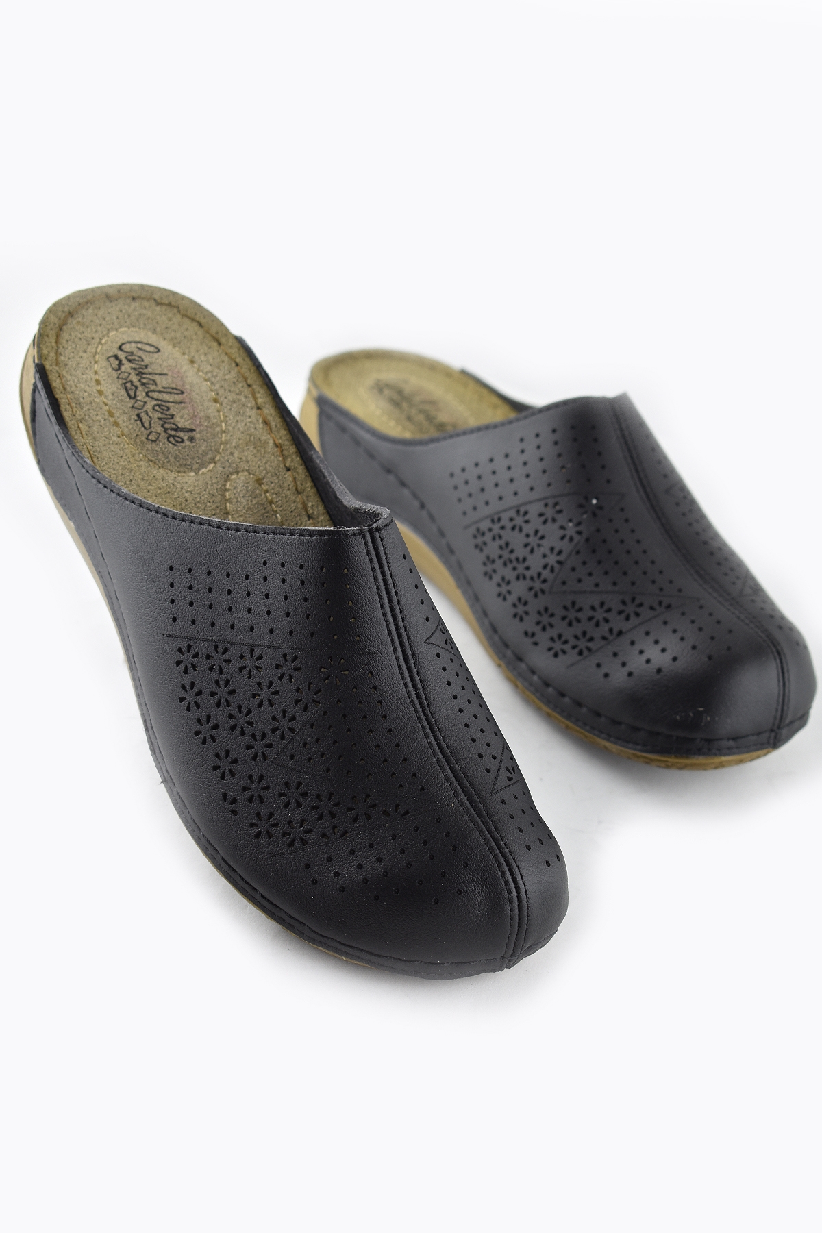 151390 Carlaverde Tam Ortopedik Kapalı Siyah Kadın Terlik Kadın Sandalet - Görsel 3