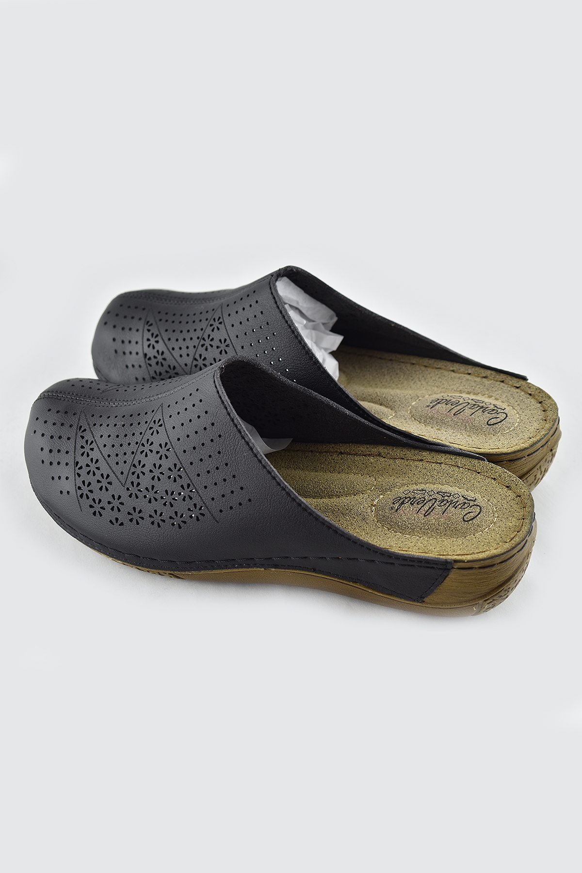 151390 Carlaverde Tam Ortopedik Kapalı Siyah Kadın Terlik Kadın Sandalet - Görsel 4