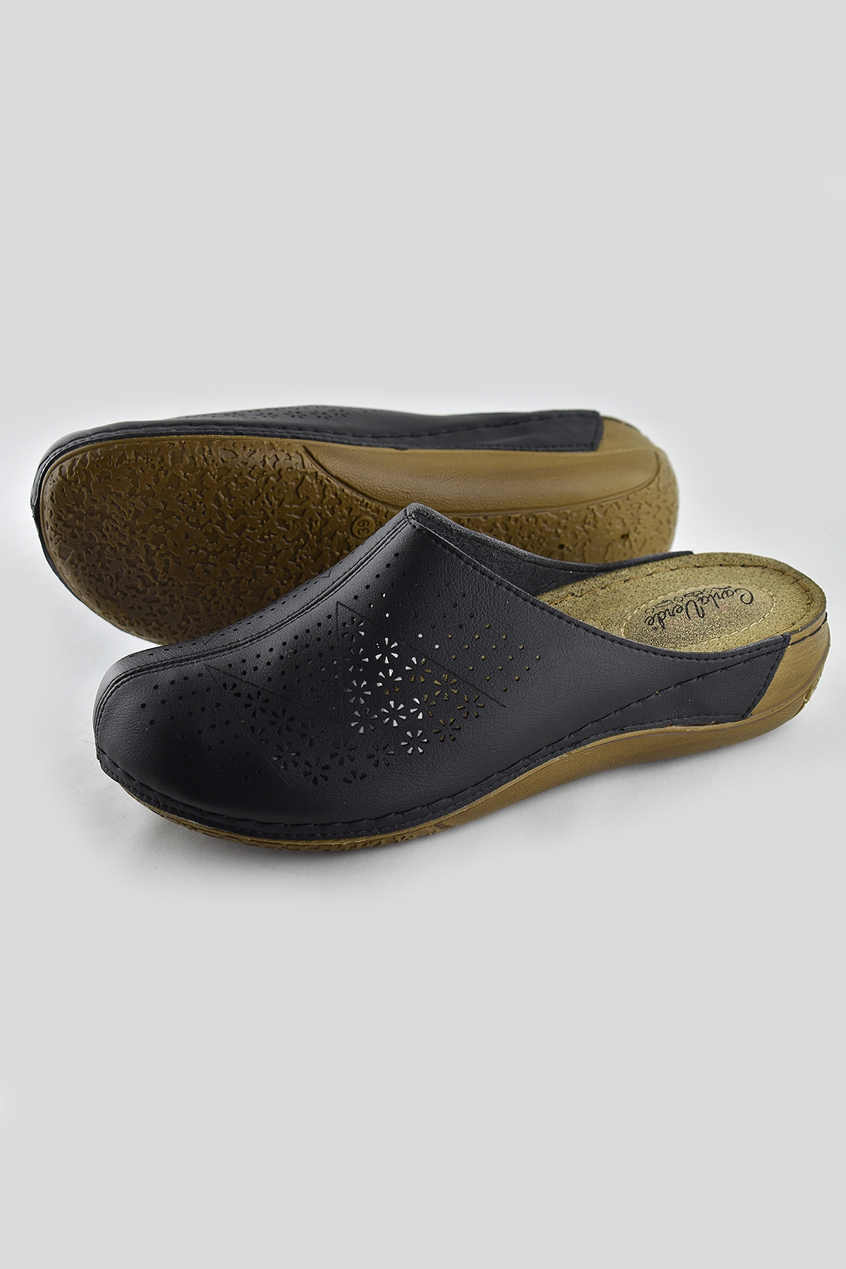 151390 Carlaverde Tam Ortopedik Kapalı Siyah Kadın Terlik Kadın Sandalet - Görsel 5