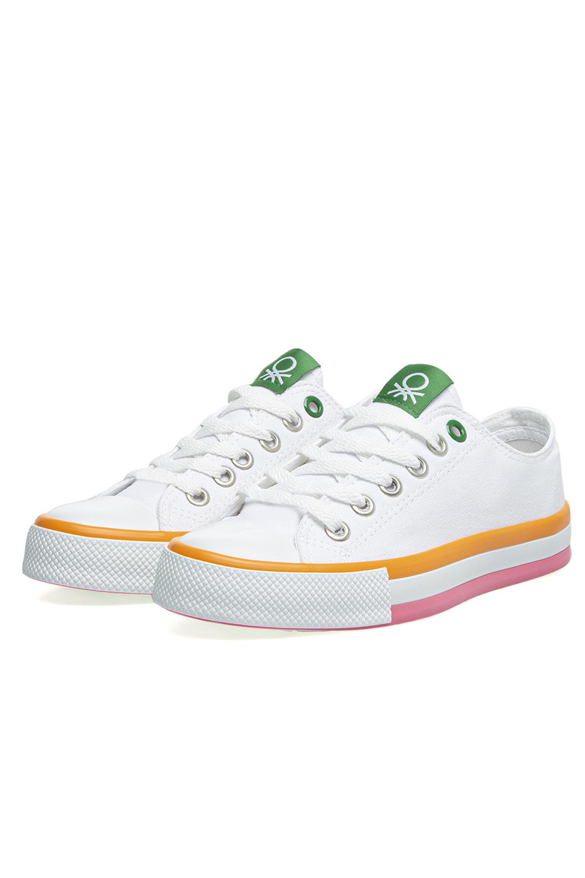 ® | BN-30176 - 3374 Beyaz Turuncu - Kadın Spor Ayakkabı - Görsel 4