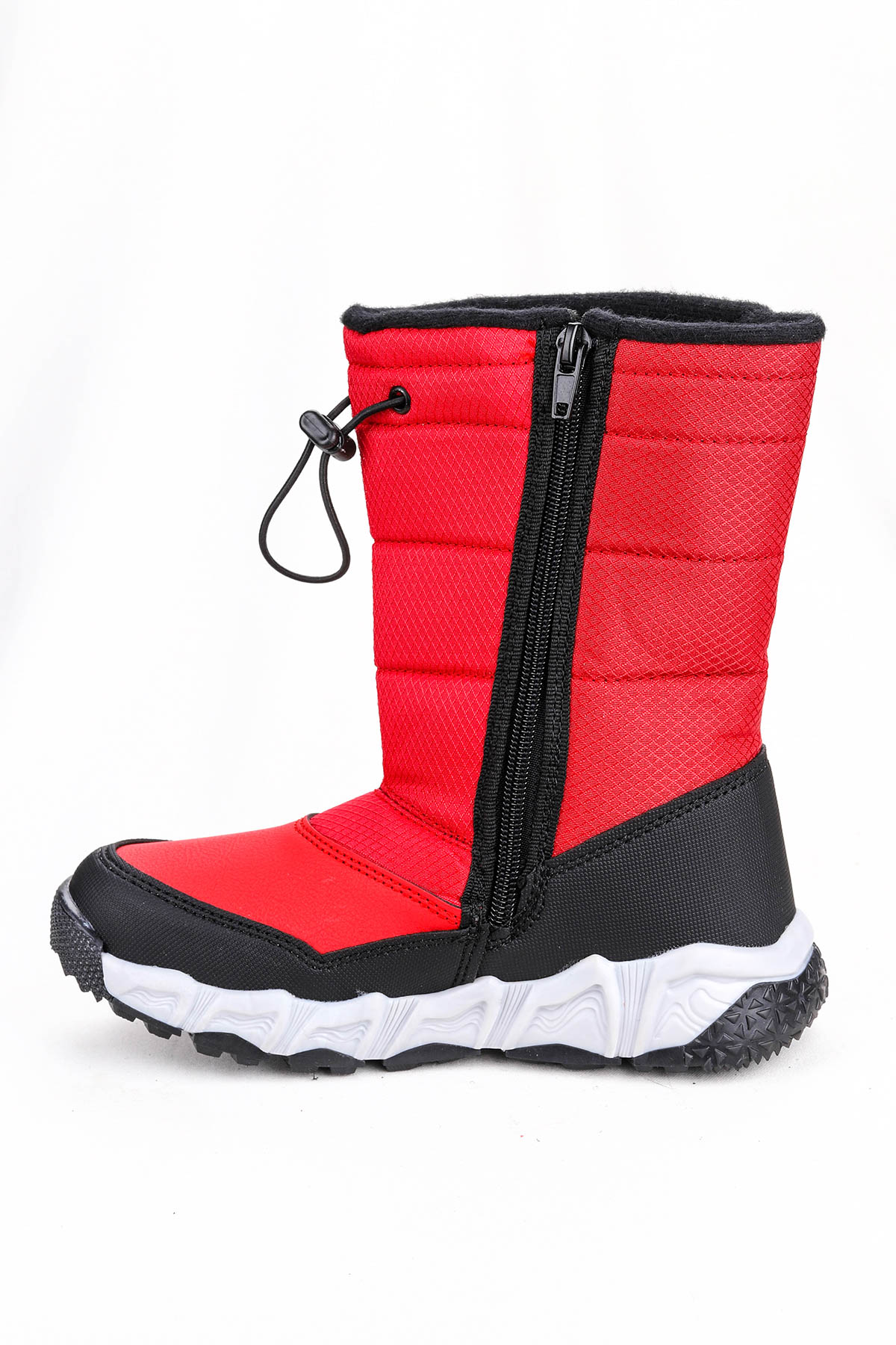 Molina Suya Dayanıklı Fermuarlı Kız/Erkek Çocuk Kar Bot Ayakkabı Kırmızı - Görsel 3
