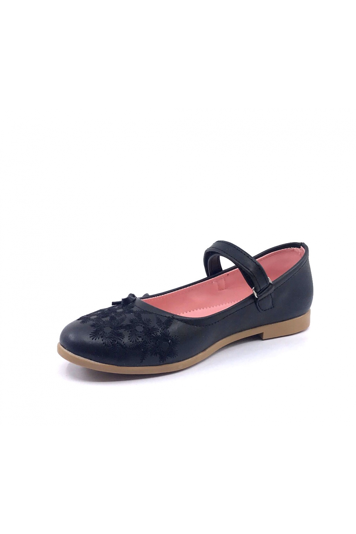 3997 Kız Çocuk Fiyonk Cırtlı Babet Ayakkabı - Görsel 4