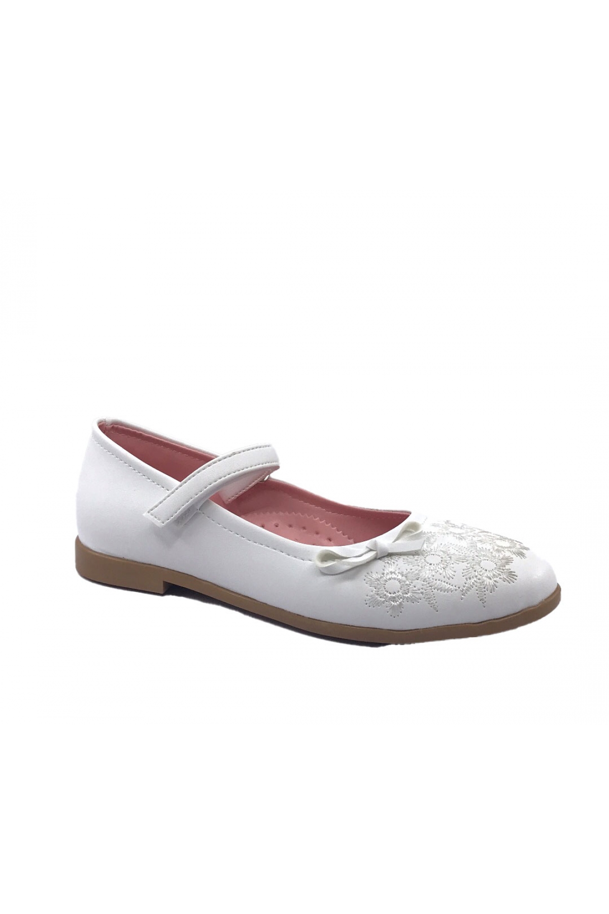 3997 Kız Çocuk Fiyonk Cırtlı Babet Ayakkabı - Görsel 3