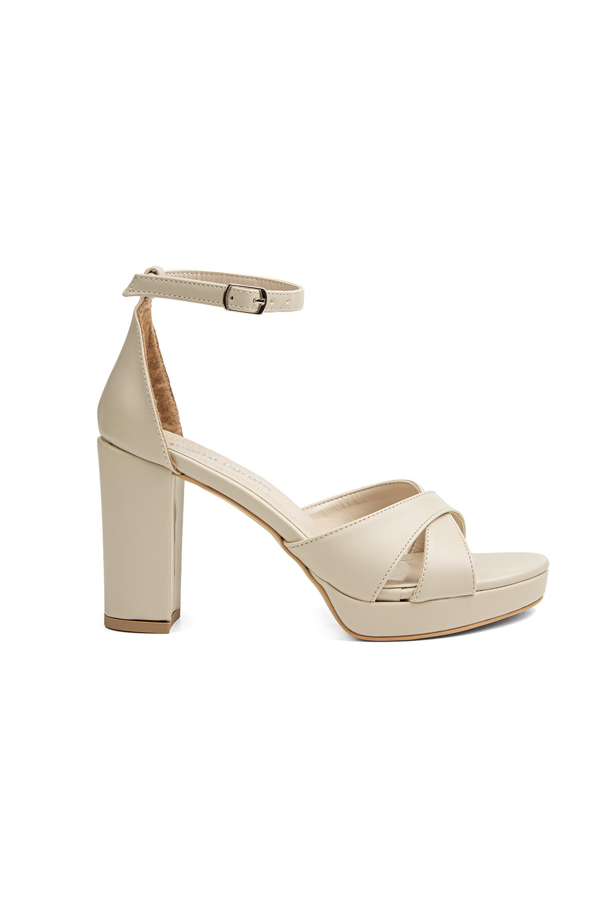 ® | PC-50166 - 3822 Bej - Kadın Topuklu Ayakkabı - Görsel 2