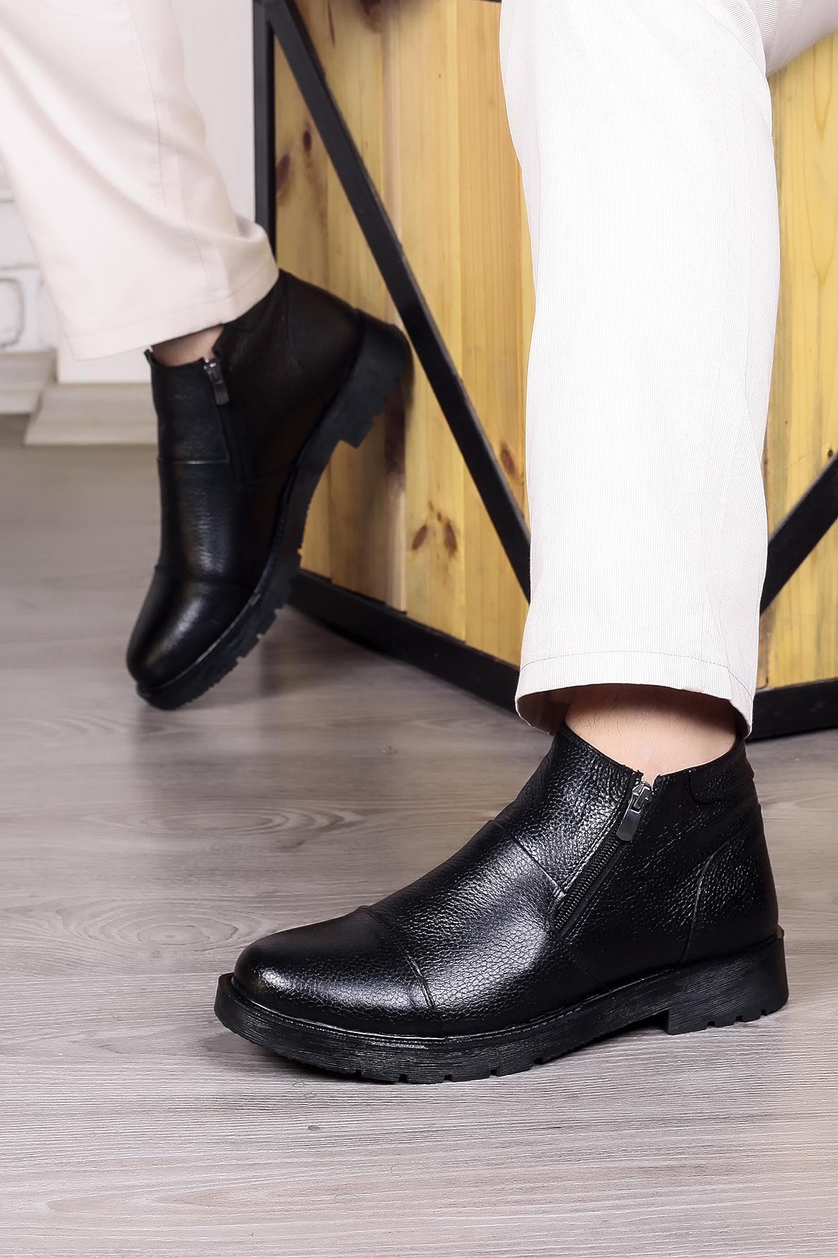 Ducavelli Liverpool Hakiki Deri Kaydırmaz Taban Fermuarlı Chelsea Günlük Bot - Görsel 5