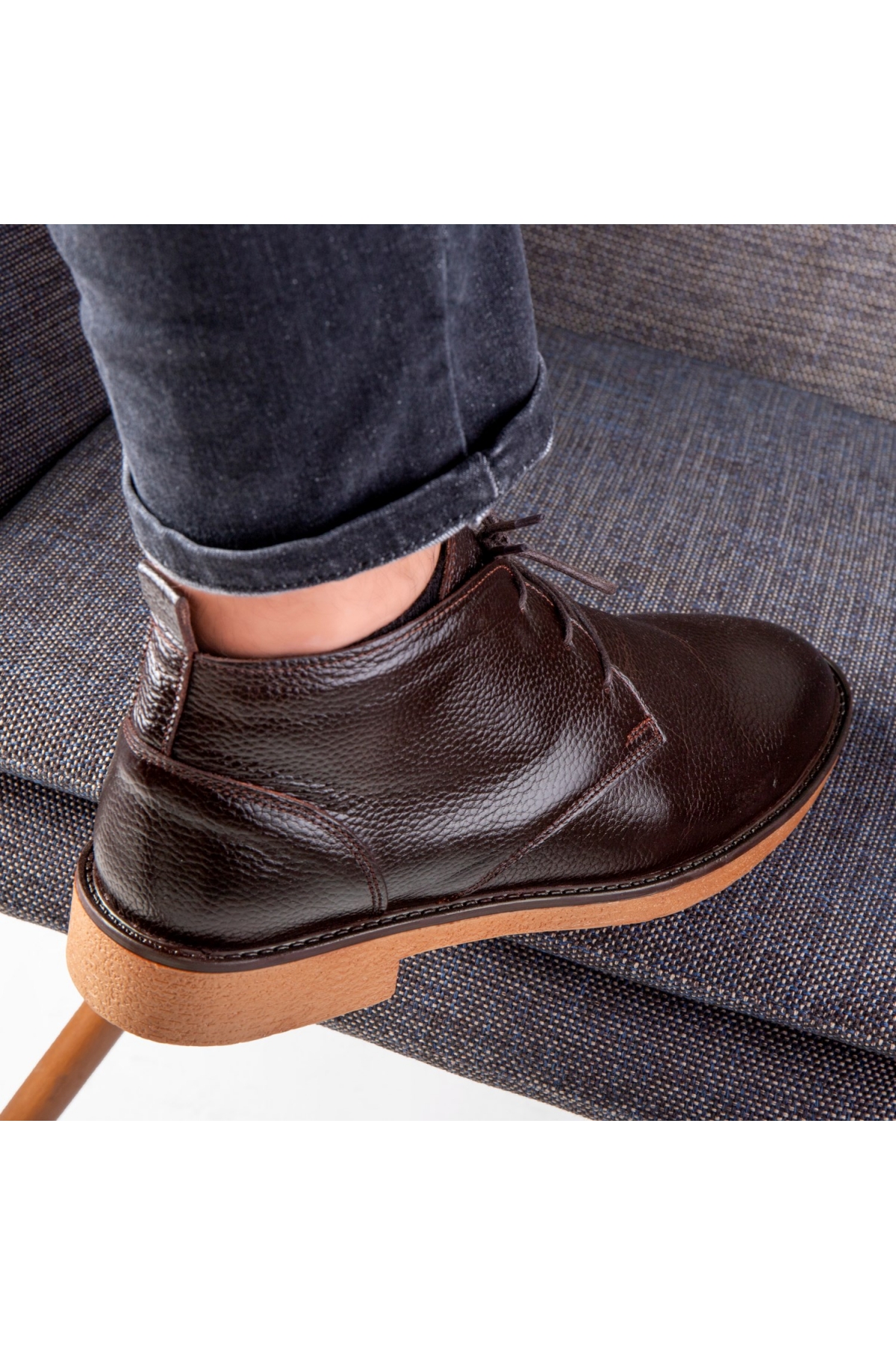 London Hakiki Deri Kaydırmaz Taban Bağcıklı Fermuarlı Chelsea Günlük Bot - Görsel 6