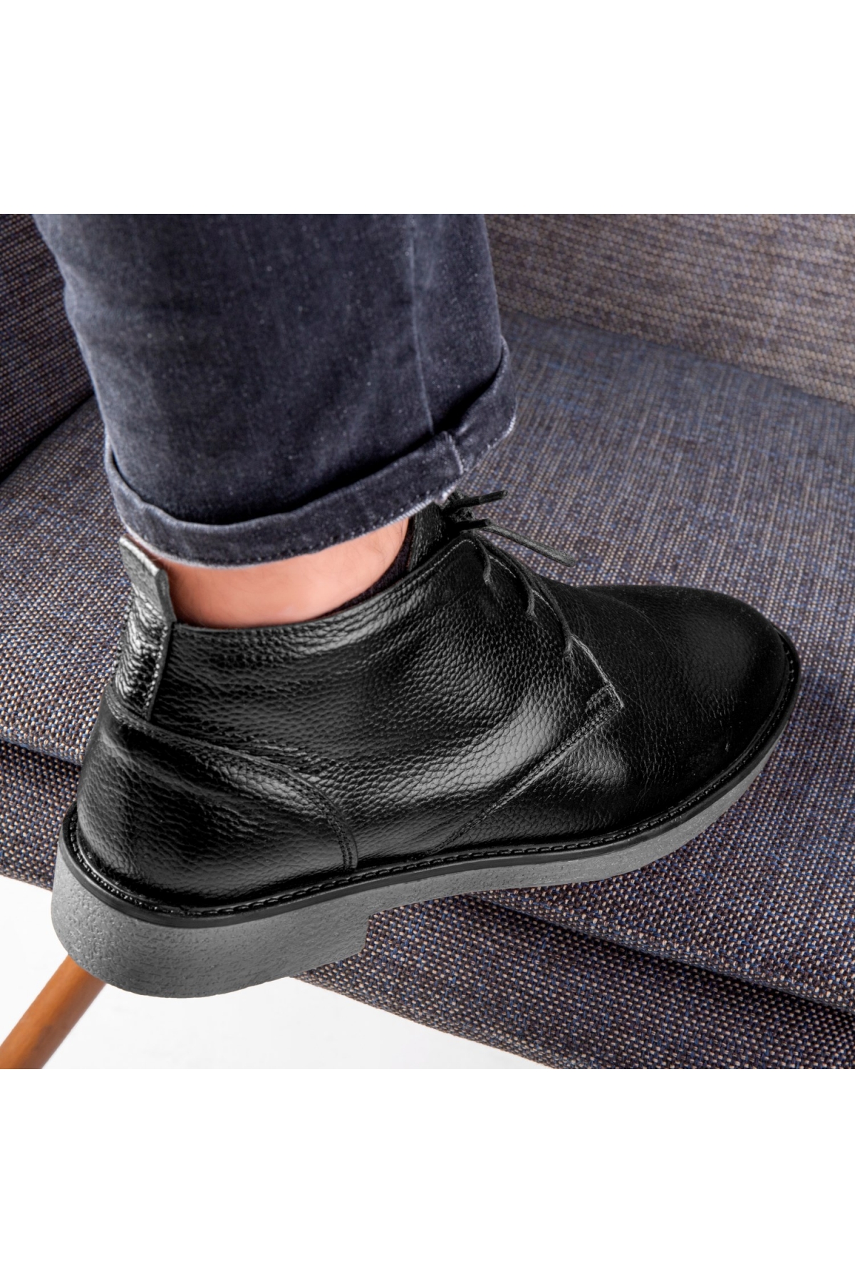 London Hakiki Deri Kaydırmaz Taban Bağcıklı Fermuarlı Chelsea Günlük Bot - Görsel 6