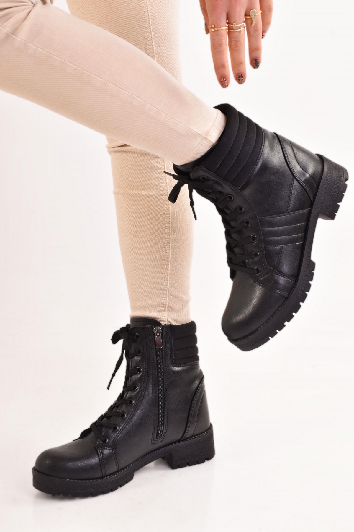 Odesa Ayakkabı Siyah Kadın Postal Bot - Görsel 3