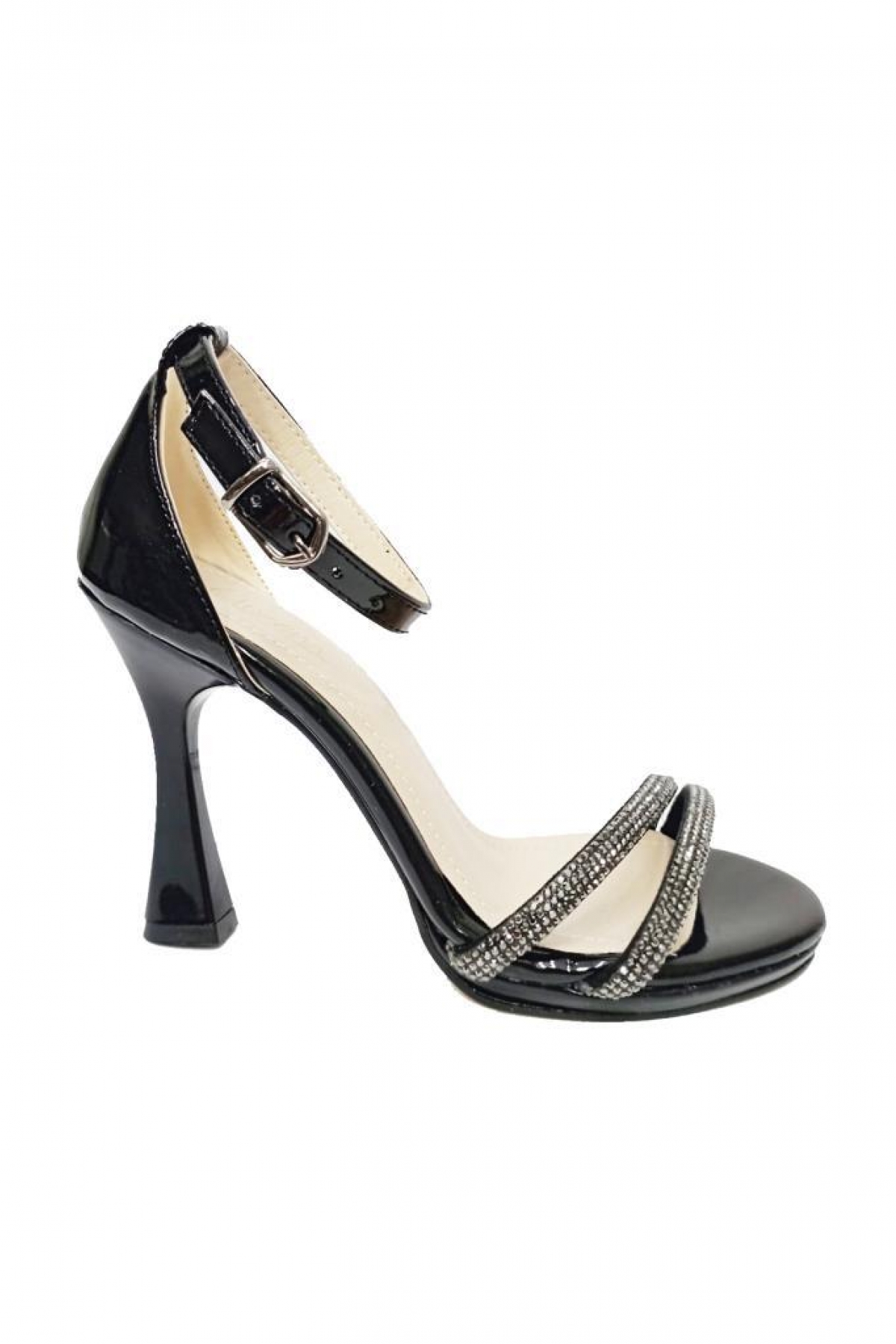 Gizem 803 Rugan Kare Topuk Taşlı Kadın Sandalet - Görsel 3