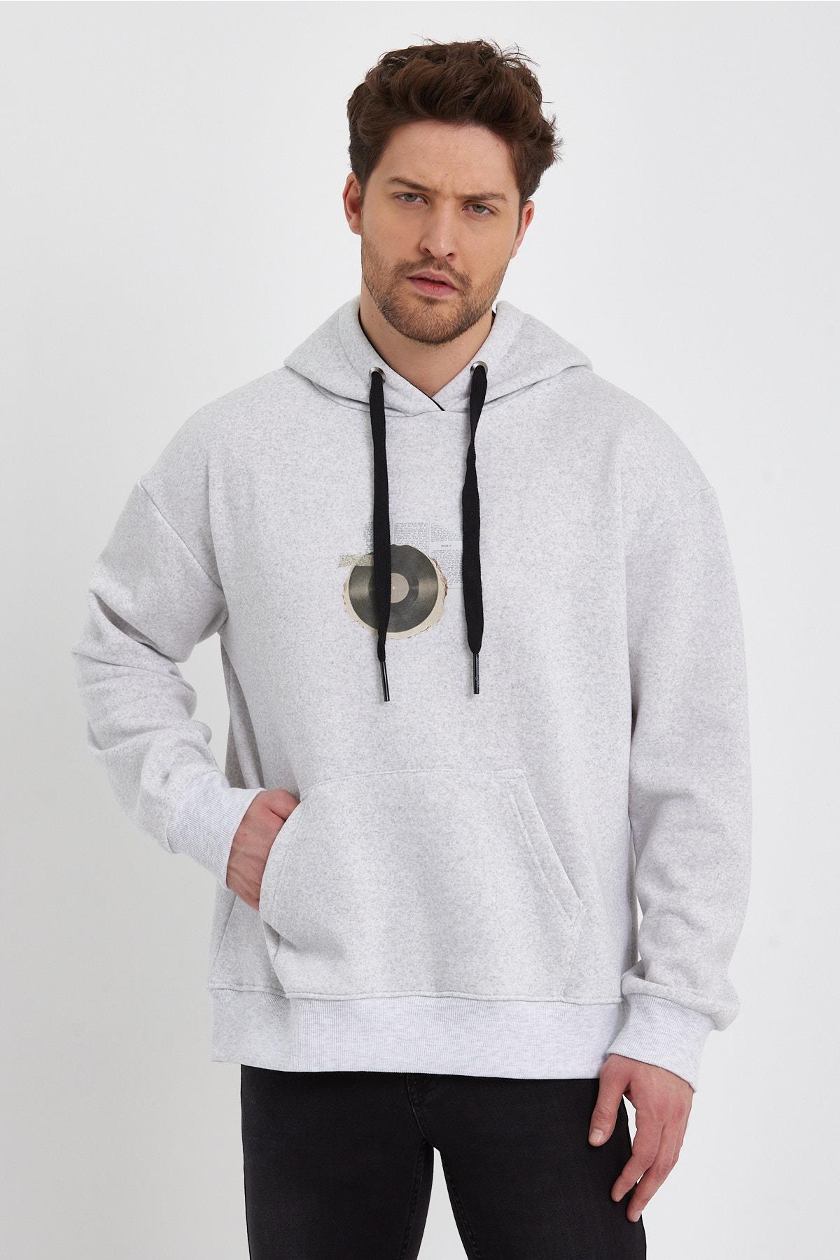 ALEXANDERGARDI CEPLİ BASKILI KAPÜŞONLU SWEATSHIRT (E22-757A-03)