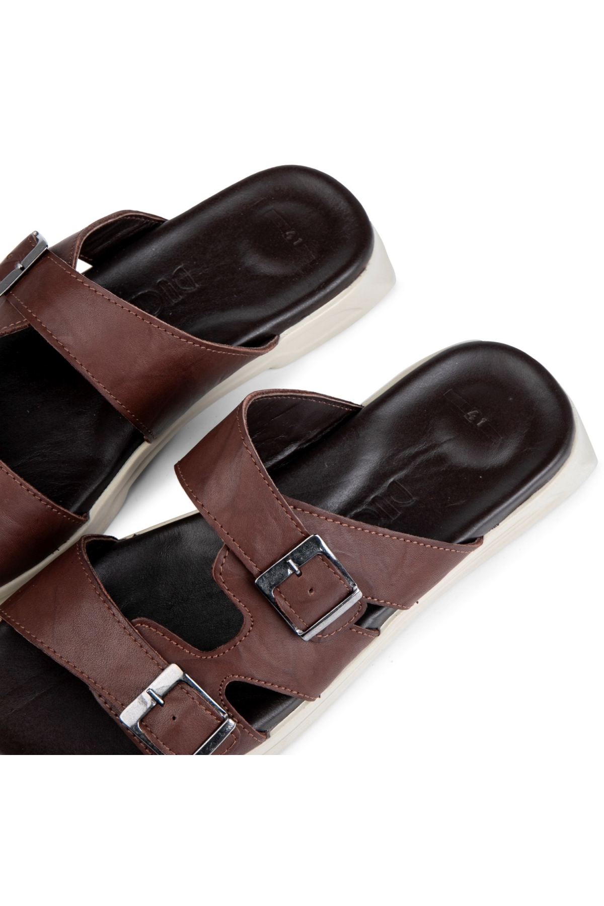 Bada Hakiki Deri Erkek Terliği, Hakiki Deri Terlik, Ortopedik Taban Terlik, Hafif Deri Ter - Görsel 5