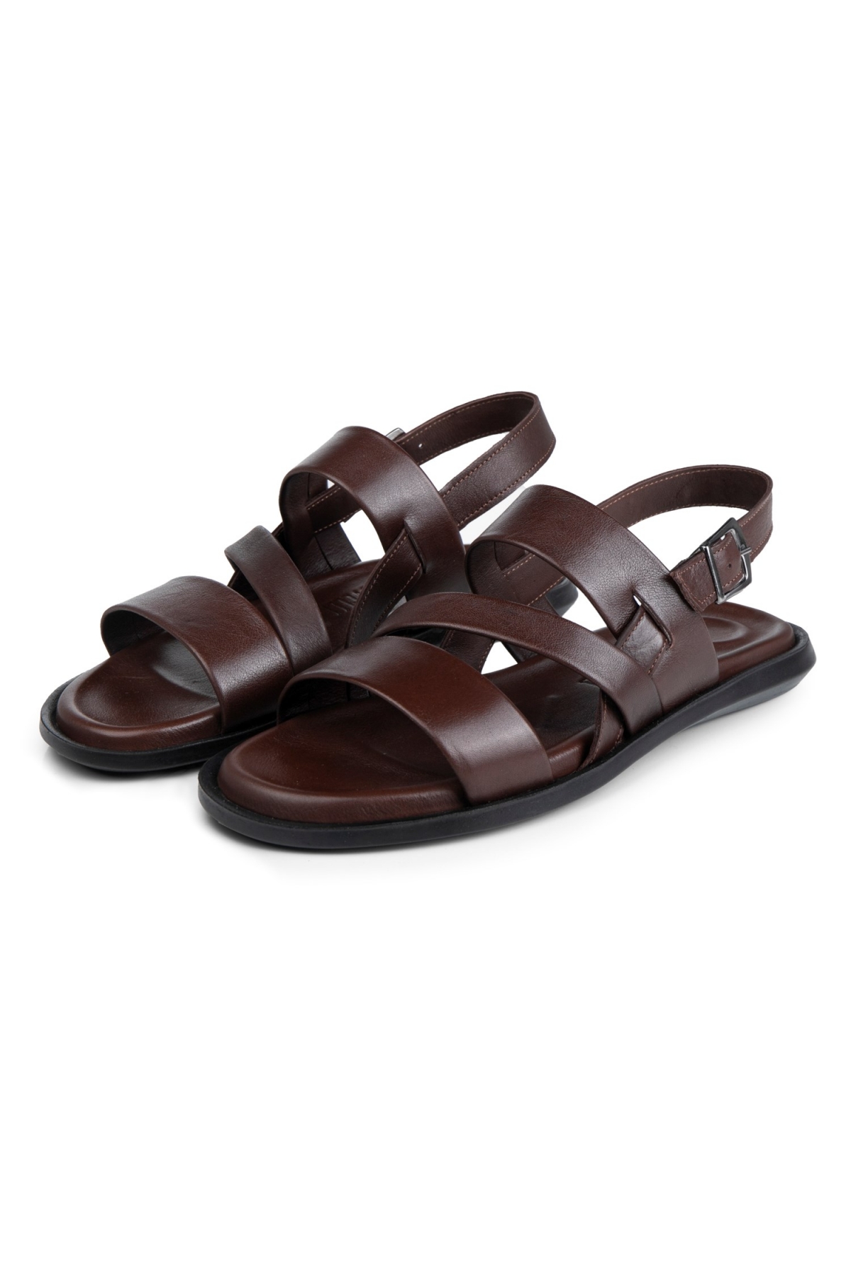 Roma Hakiki Deri Erkek Sandalet, Hakiki Deri Sandalet, Ortopedik Taban Sandalet, Hafif Der - Görsel 3