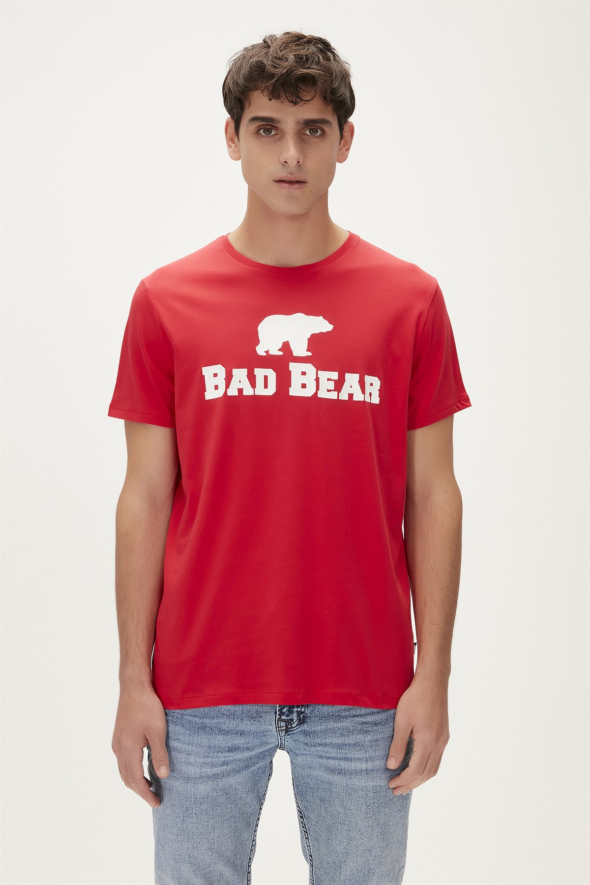 Bear Tee T-Shirt Kırmızı Baskılı Erkek Tişört